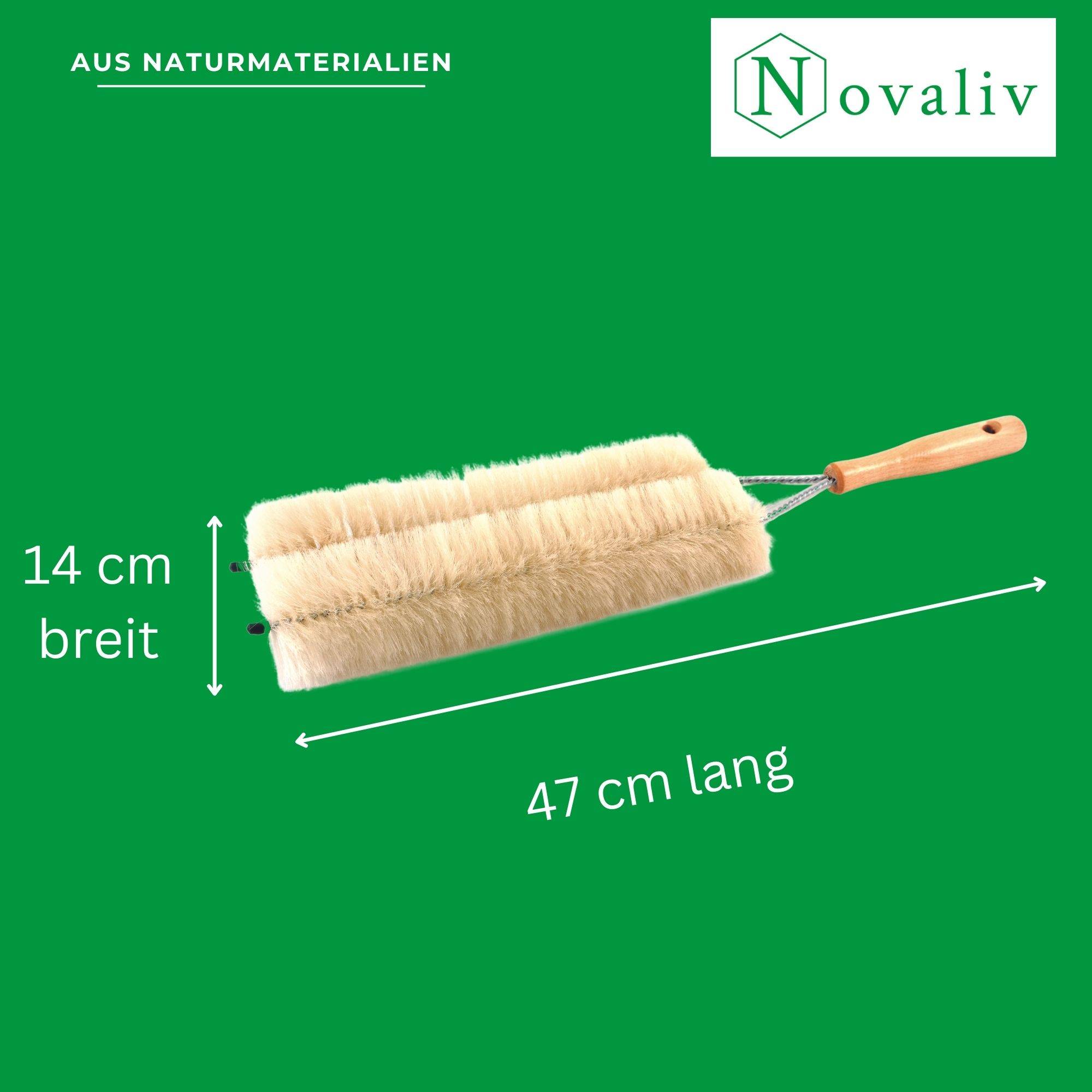 Novaliv 3x Jalousienbürste Jalousien Rolladenbürste Rollo Reinigungsbürste 47x14cm IDEAL auch als Heizung Reinigungsbürste 2-fach Gabel Jalousien-