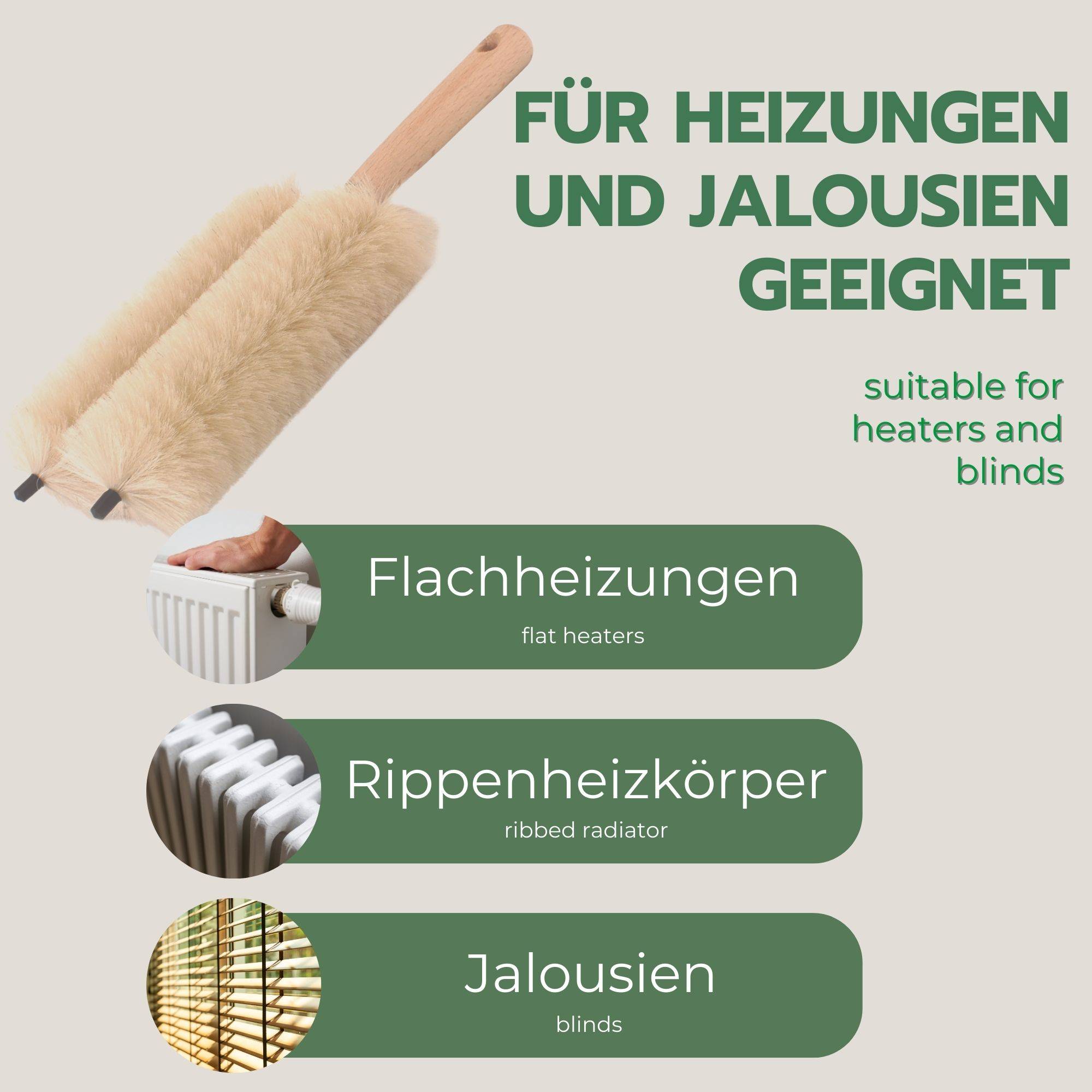 Novaliv 3x Jalousienbürste Jalousien Rolladenbürste Rollo Reinigungsbürste 29x8x5cm IDEAL auch als Heizung Reinigungsbürste 2-fach Gabel Jalousien