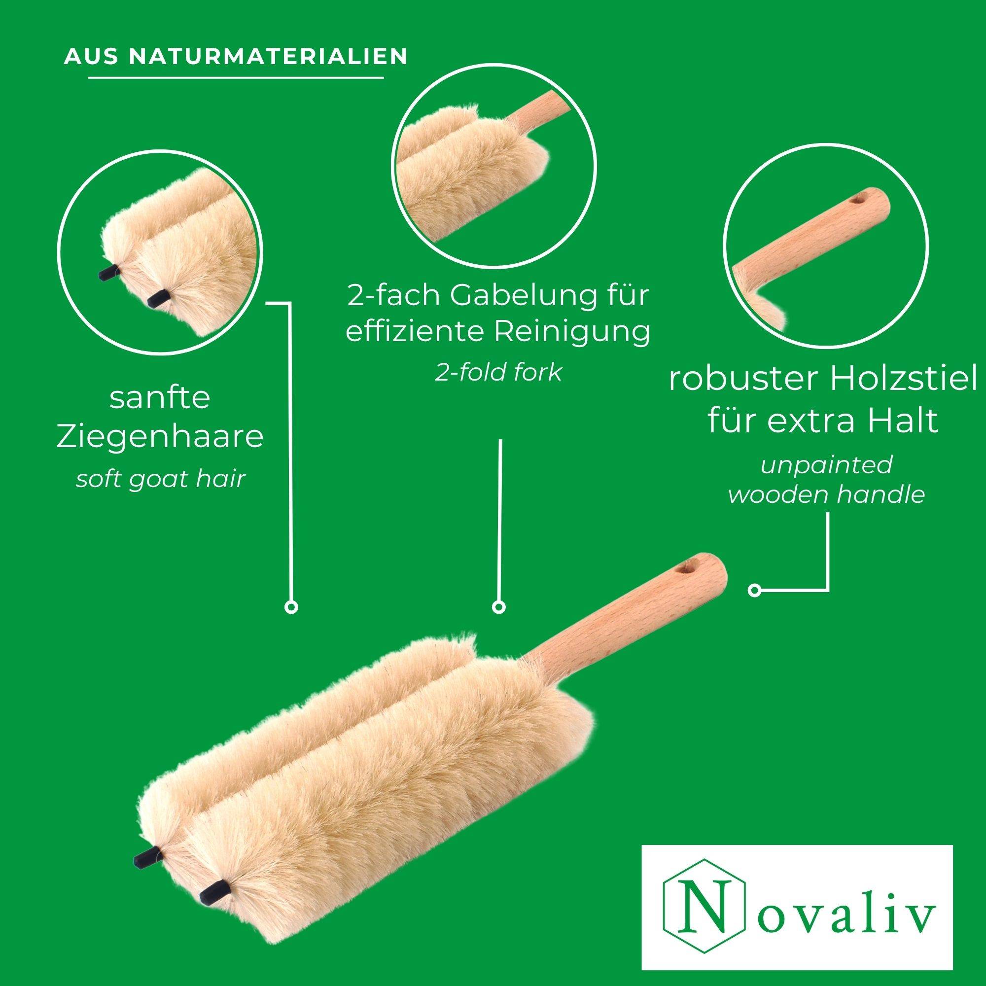 Novaliv 2x Jalousienbürste Jalousien Rolladenbürste Rollo Reinigungsbürste 29x8x5cm IDEAL auch als Heizung Reinigungsbürste 2-fach Gabel Jalousie