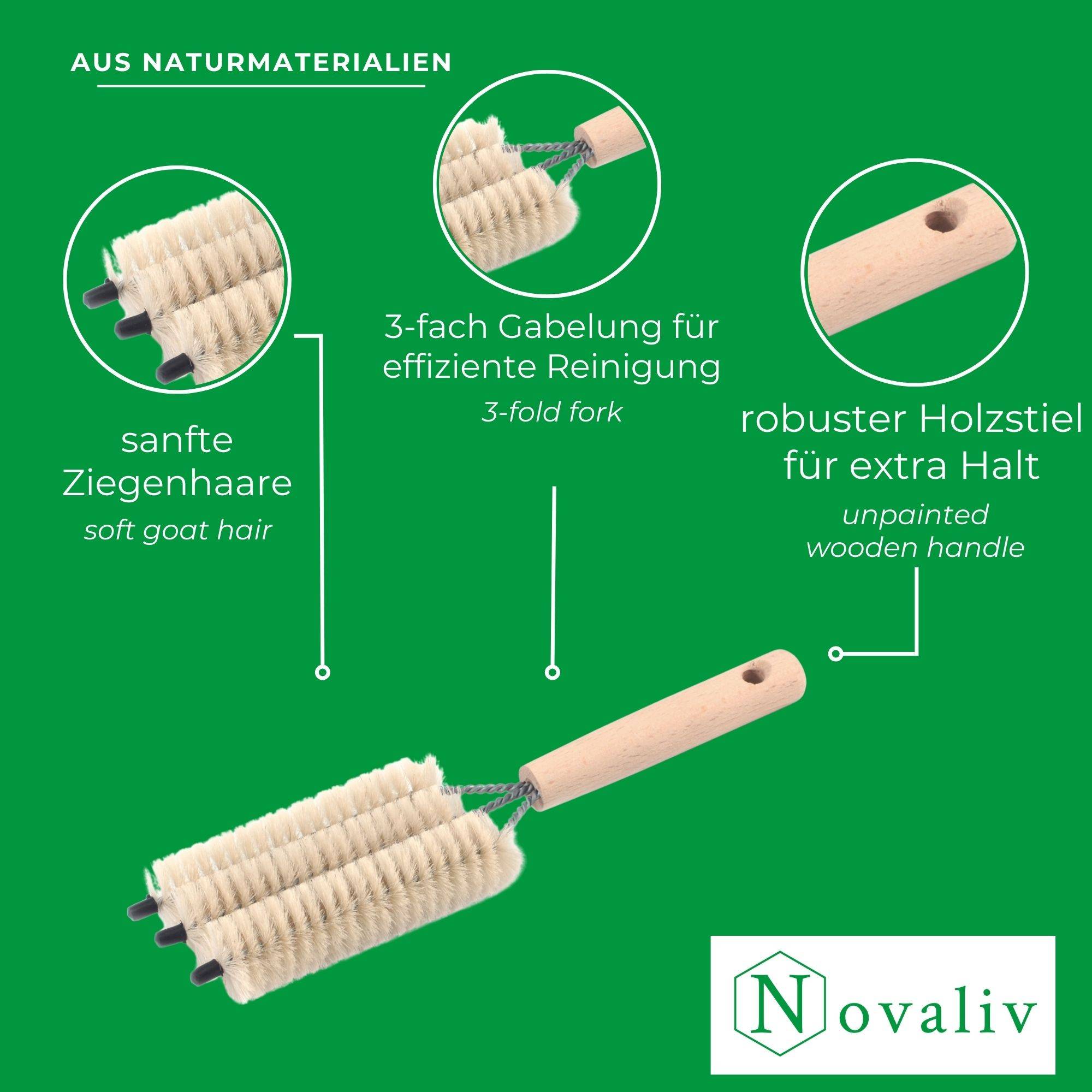 Novaliv 3x Jalousienbürste Jalousien Rolladenbürste Rollo Reinigungsbürste 25x8x3cm IDEAL auch als Heizung Reinigungsbürste 3-fach Gabel Jalousien