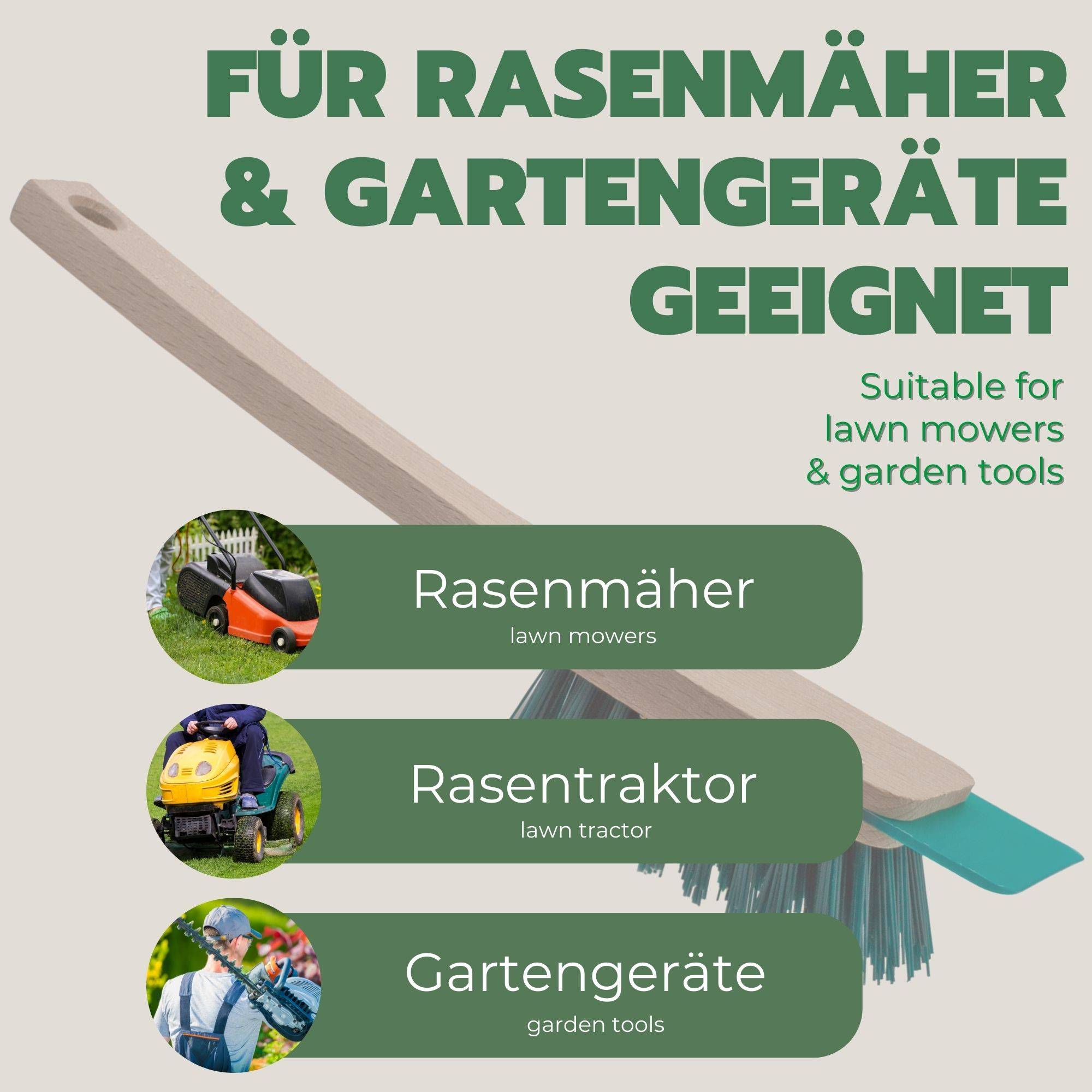 Novaliv 2er Set Bürste Rasenmäher Reiniger Rasenmäherbürste mit Schaber 30cm Rasenmäher Bürste für Elektro Aufsitzrasenmäher & Sitzrasenmäher