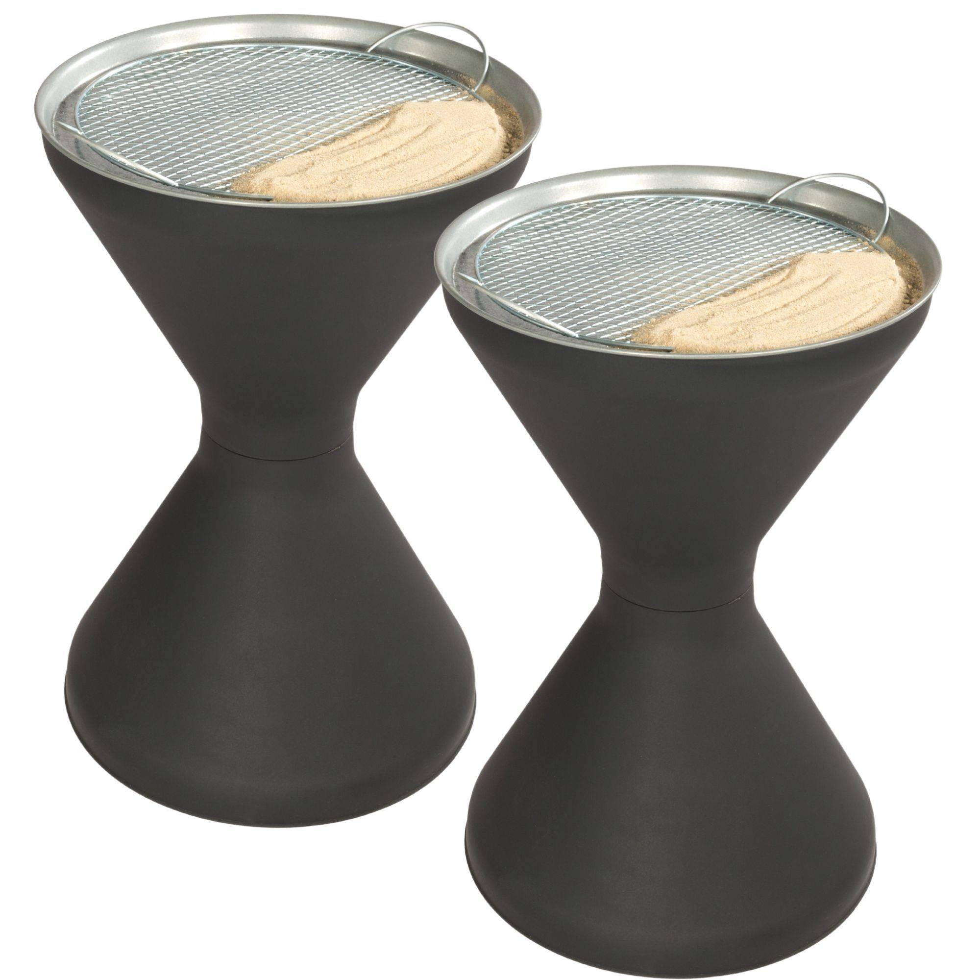 Novaliv 2x Standaschenbecher für draußen 60cm hoch 40cm Ø inklusive 2x Beutel Sand Standaschenbecher outdoor Aschenbecher für draussen stehend ver