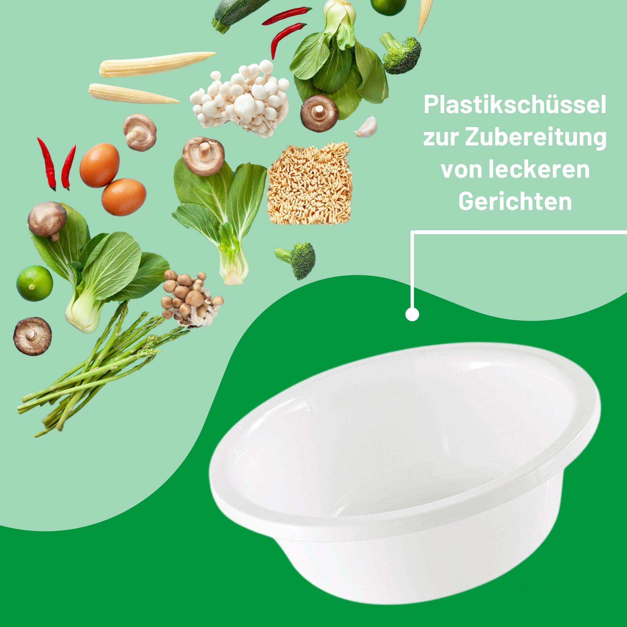 Novaliv 2x Spülschüssel Rund 0,6L, D16 cm, Weiß, BPA-frei & Spülmaschinenfest – Ideal für Küche und Camping, kleine Rundschüssel, Plastiksch