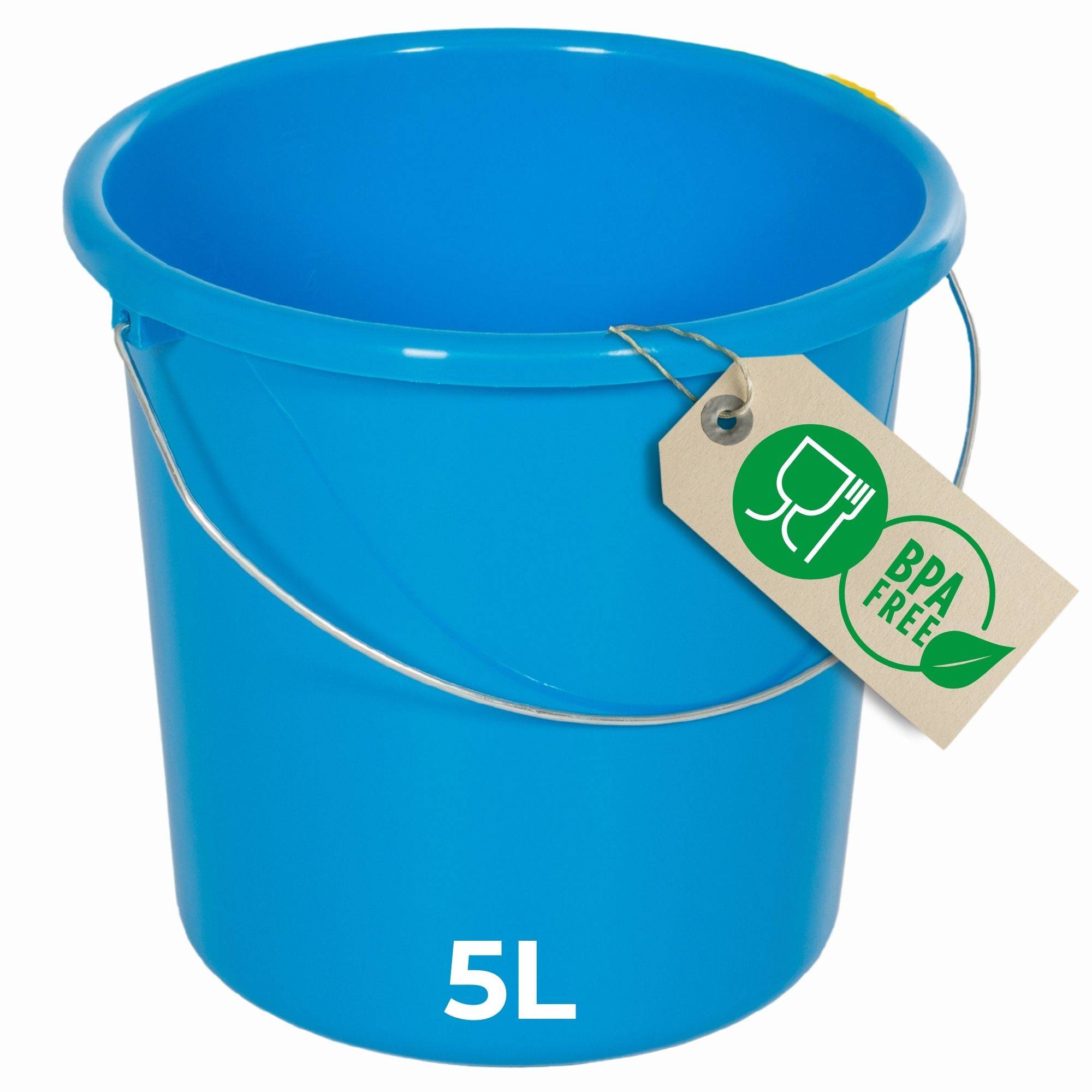 Novaliv Eimer 5L Blau mit Maßeinteilung - Putzeimer 5 Liter ⌀ 22,5 cm Praktischer Allrounder mit Skala für Haushalt & Garten ideal als Haushaltsei