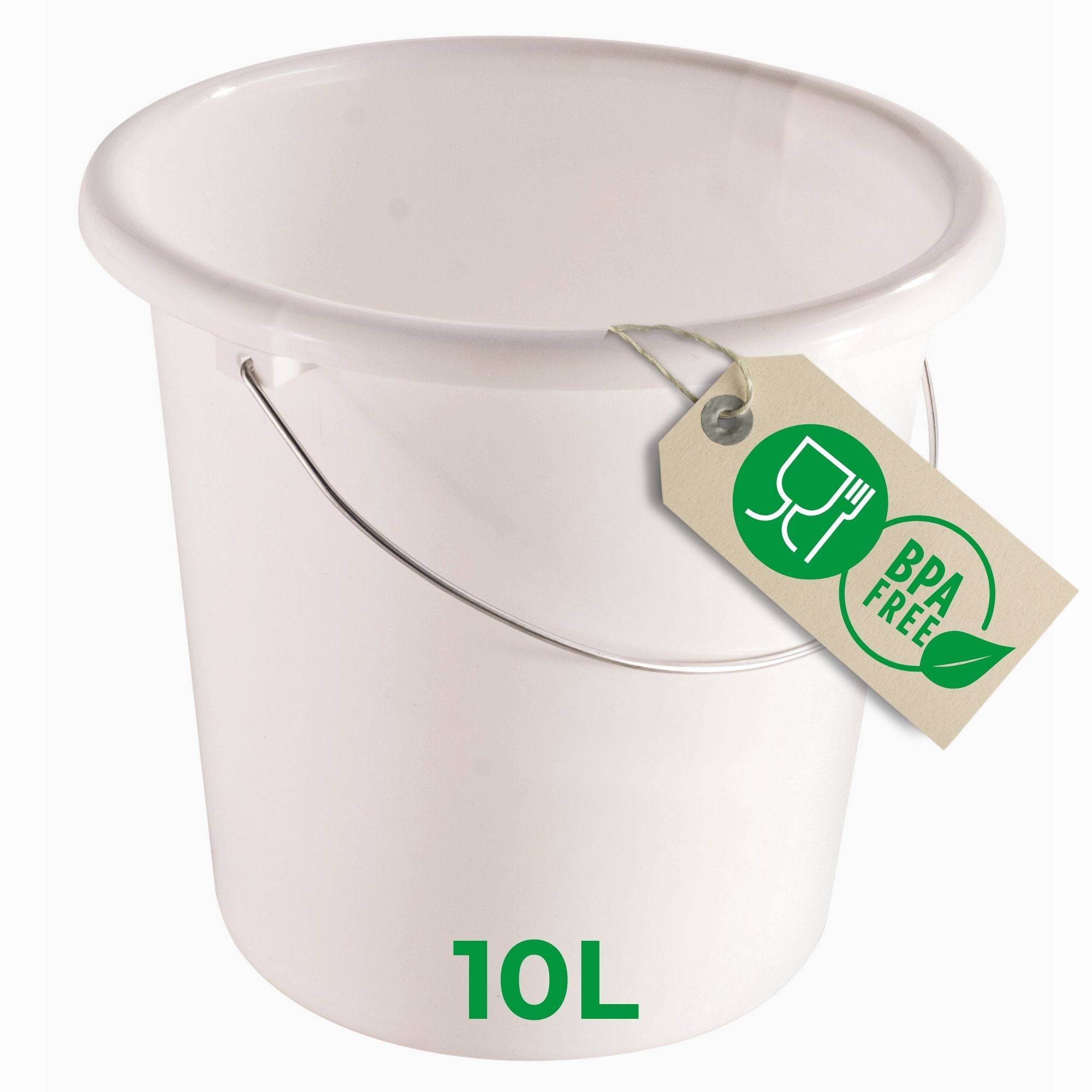 Novaliv Eimer 10L Weiß mit Maßeinteilung - Putzeimer 10 Liter ⌀ 28,5 cm Praktischer Allrounder mit Skala für Haushalt & Garten ideal als Haushalt
