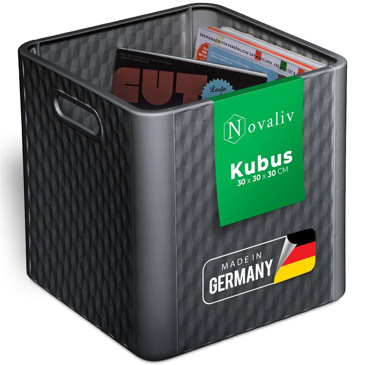 Novaliv Box 30x30x30 cm Kunststoff Boxen für Kallax Regal Körbe 30x30 Aufbewahrungsbox Regal als Schrank Kisten ideal als Kisten für Kallax Regal