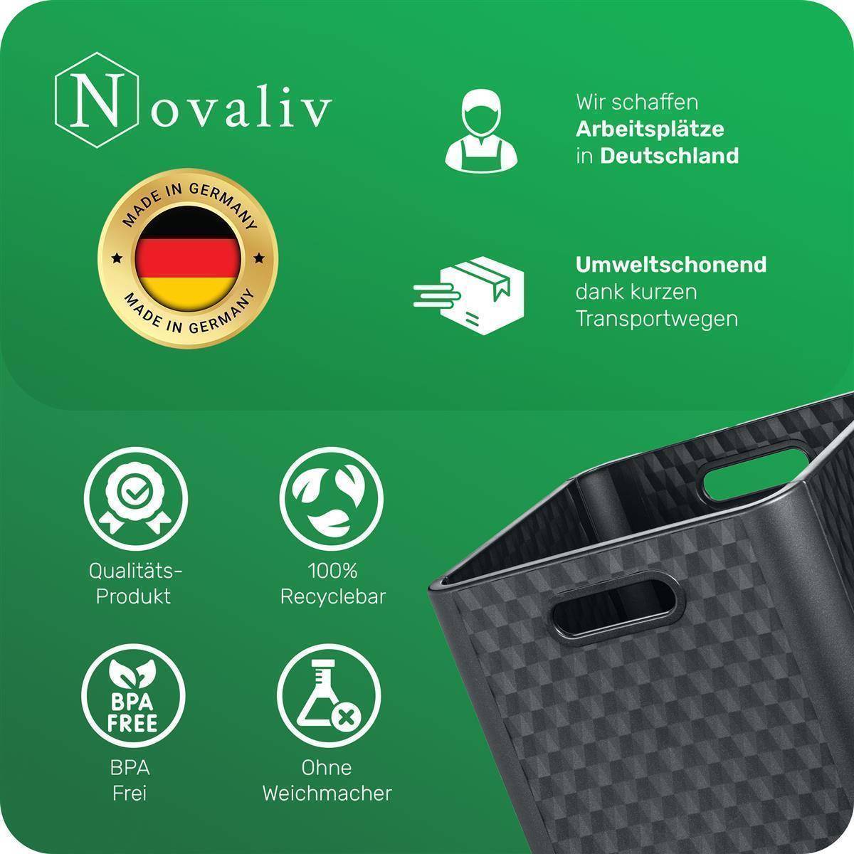 Novaliv Box 30x30x30 cm Kunststoff Boxen für Kallax Regal Körbe 30x30 Aufbewahrungsbox Regal als Schrank Kisten ideal als Kisten für Kallax Regal