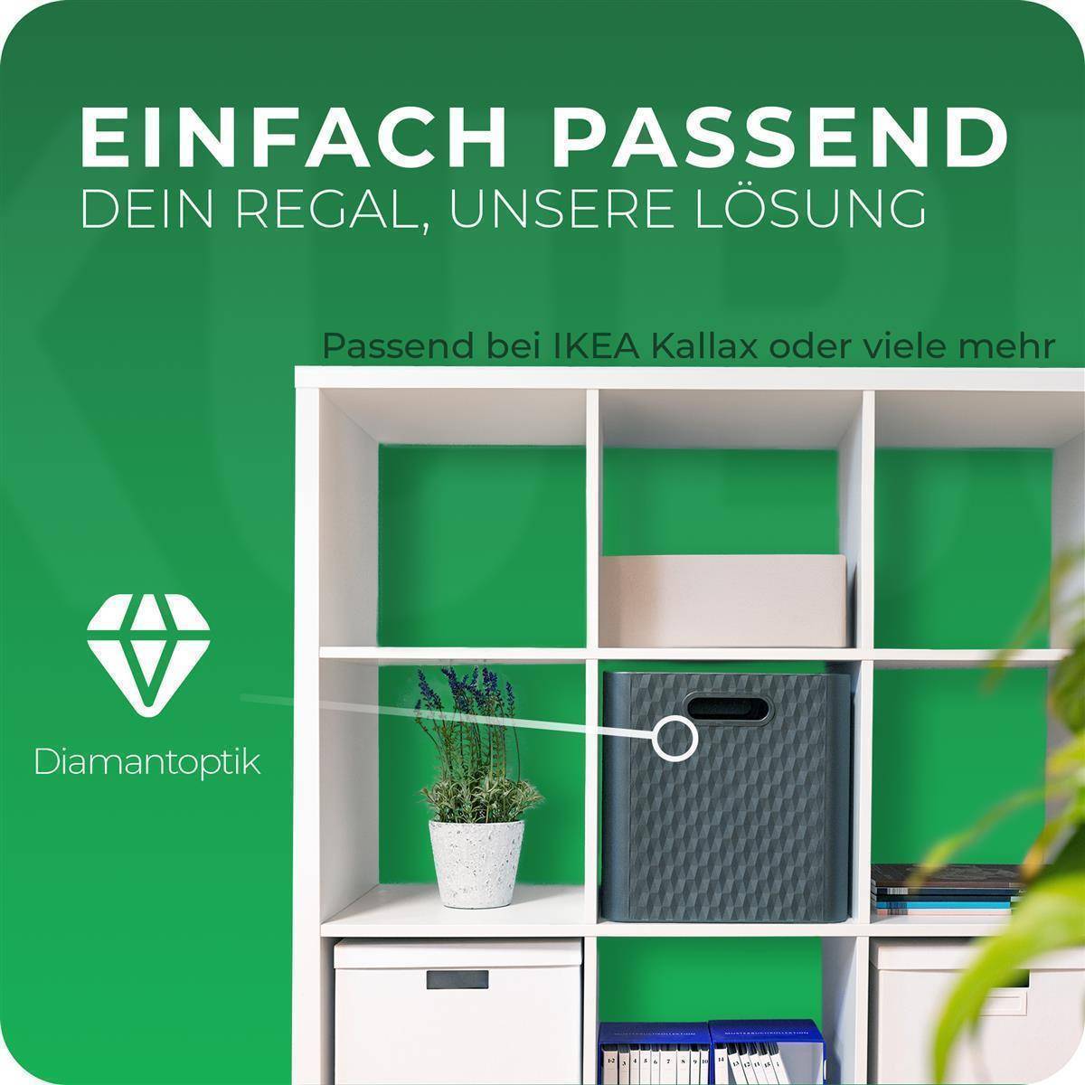 Novaliv 2x Box 30x30x30 cm Kunststoff Boxen für Kallax Regal Körbe 30x30 Aufbewahrungsbox als Schrank Kisten ideal als Kisten für Kallax Regal Falt