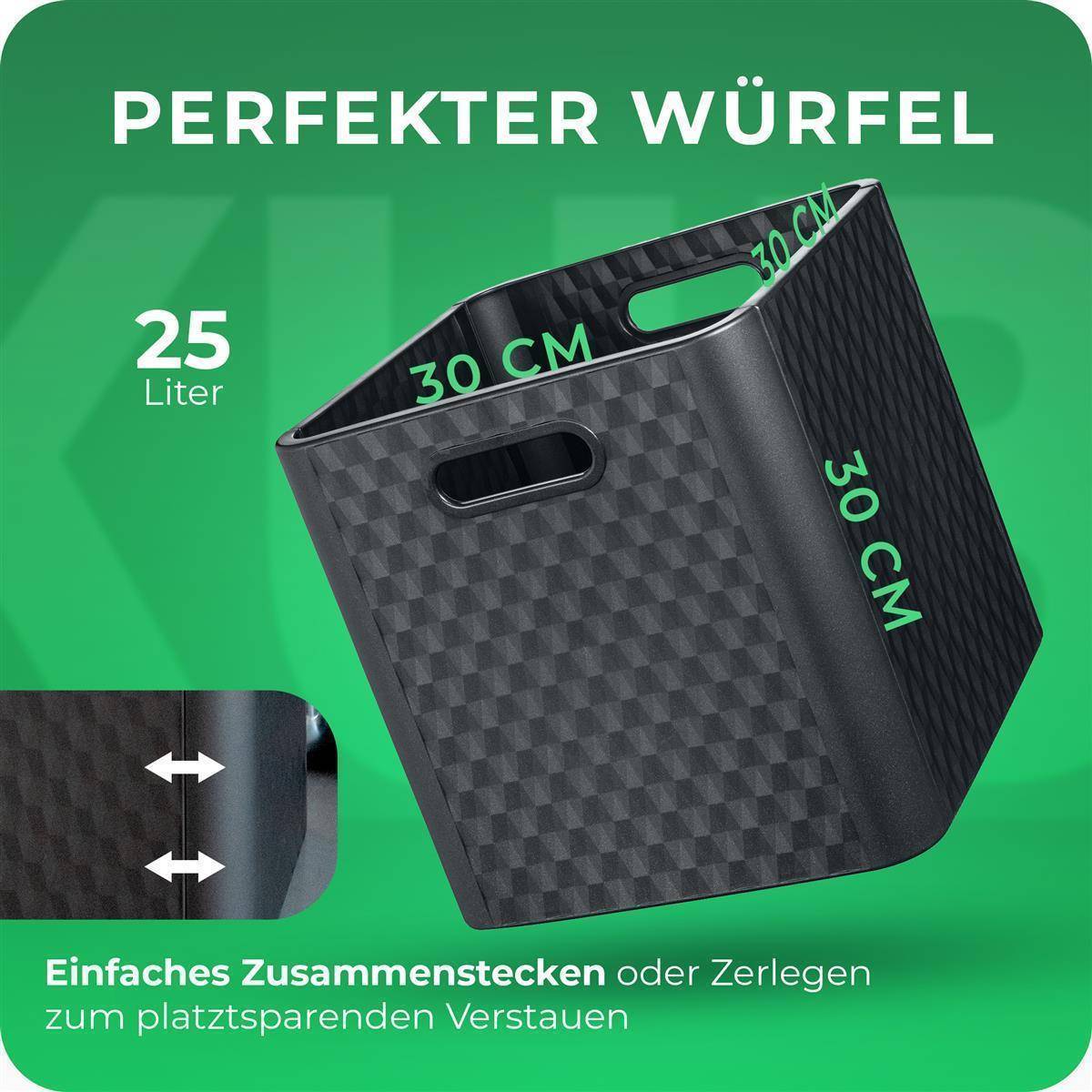 Novaliv 4x Box 30x30x30 cm Kunststoff Boxen für Kallax Regal Körbe 30x30 Aufbewahrungsbox als Schrank Kisten ideal als Kisten für Kallax Regal Falt