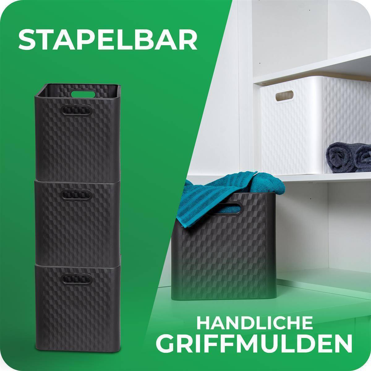 Novaliv Box 30x30x30 cm Kunststoff Boxen für Kallax Regal Körbe 30x30 Aufbewahrungsbox Regal als Schrank Kisten ideal als Kisten für Kallax Regal