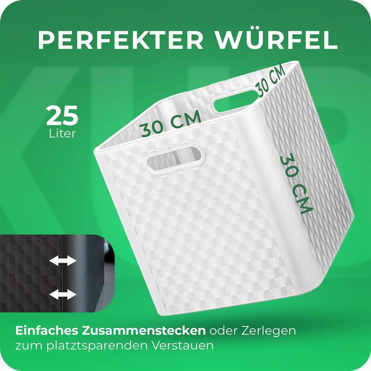 Novaliv 4x Box 30x30x30 cm Weiß Boxen für Kallax Regal Körbe 30x30 Aufbewahrungsbox Regal als Schrank Kisten ideal als Kisten für Kallax Regal Fal