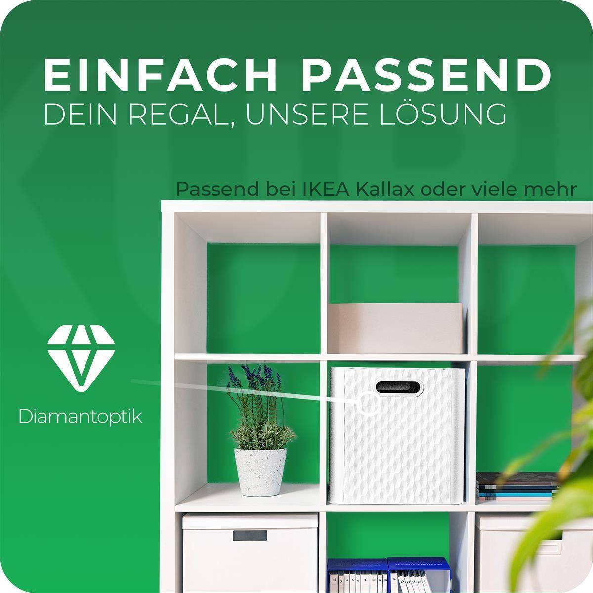 Novaliv 3x Box 30x30x30 cm Weiß Boxen für Kallax Regal Körbe 30x30 Aufbewahrungsbox Regal als Schrank Kisten ideal als Kisten für Kallax Regal Fal