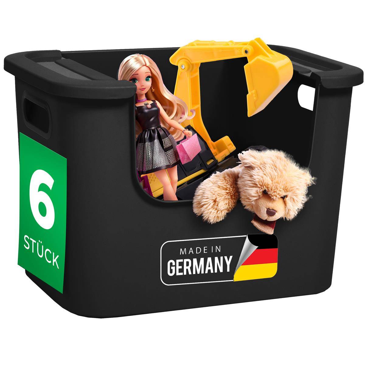 Novaliv 6x Aufbewahrungsbox Bad Organizer Kleiderschrank Schubladen Ordnungssystem Schwarz Wohnmobil Schrank Organizer Box Badezimmer organizer