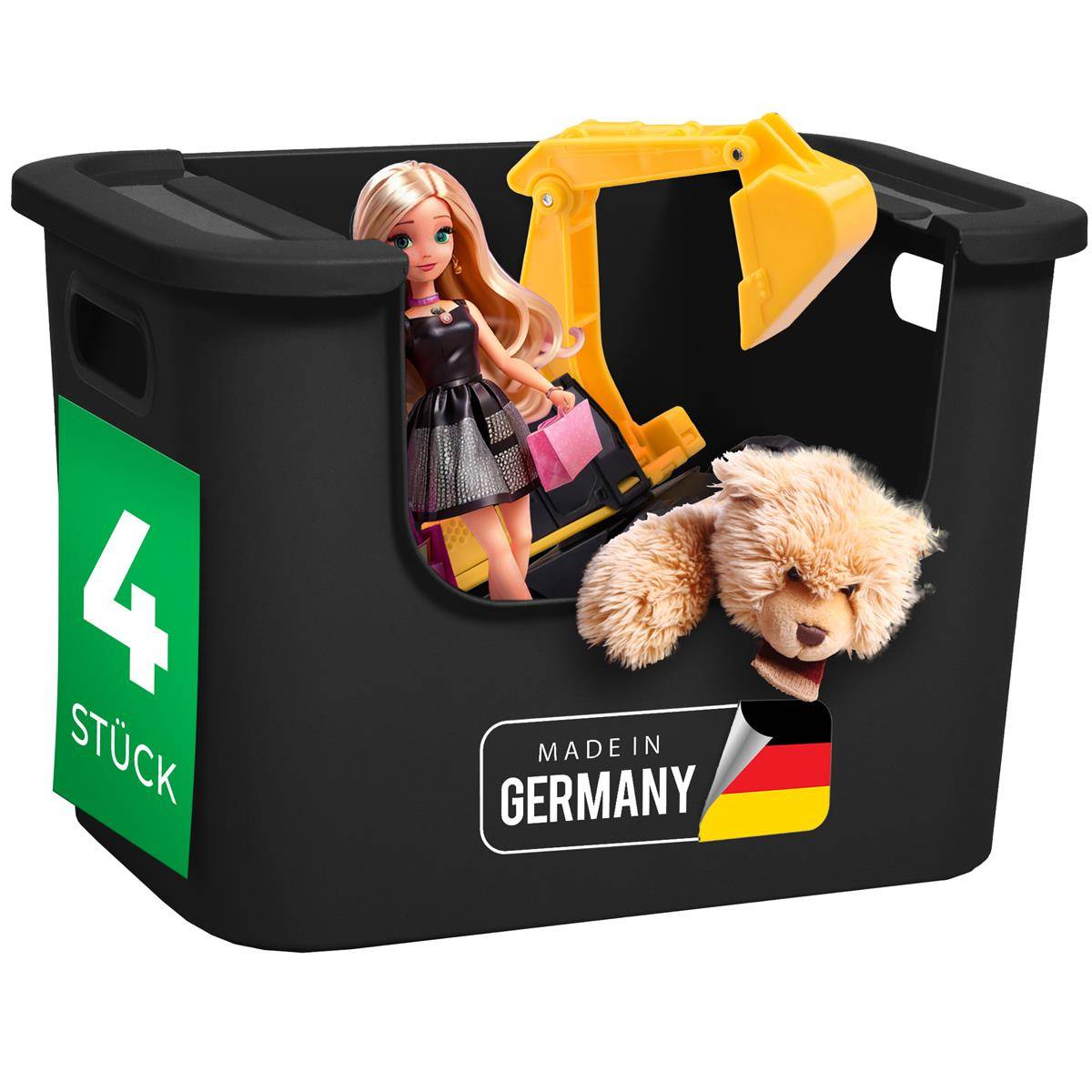 Novaliv 4x Aufbewahrungsbox Bad Organizer Kleiderschrank Schubladen Ordnungssystem Schwarz Wohnmobil Schrank Organizer Box Badezimmer organizer