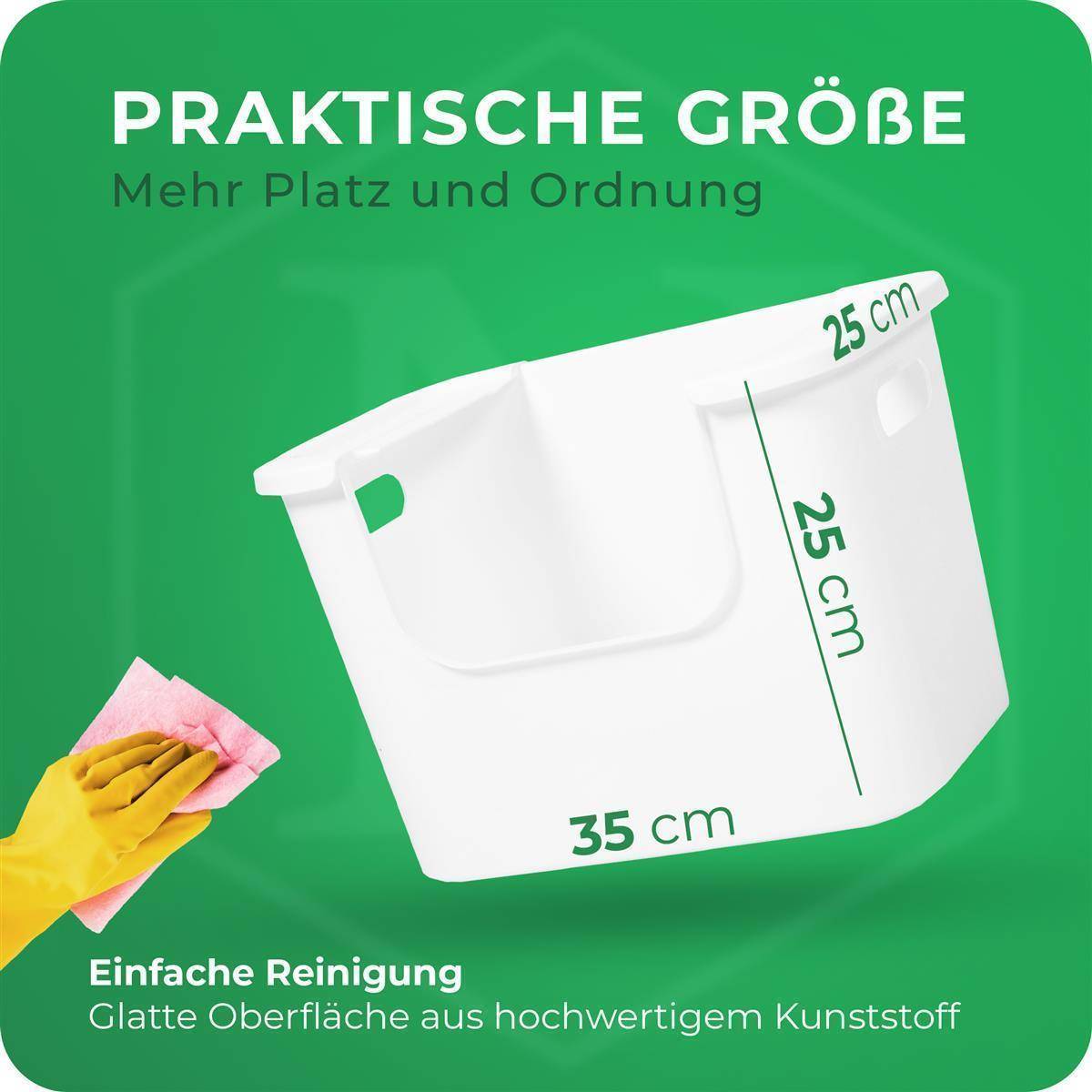 Novaliv 2x Aufbewahrungsbox Bad Organizer Kleiderschrank Schubladen Ordnungssystem Weiß Wohnmobil Schrank Organizer Box Badezimmer organizer