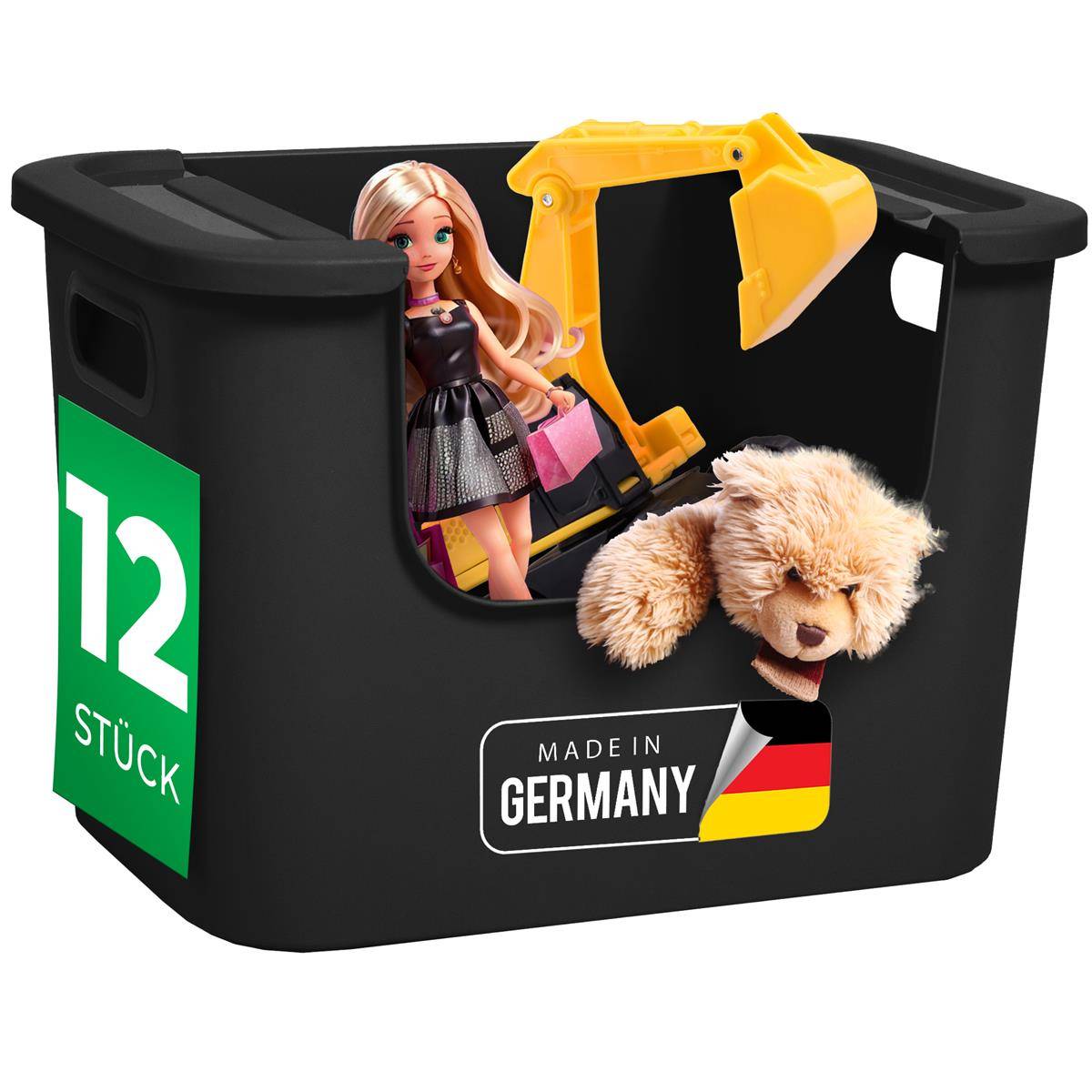 Novaliv 12x Aufbewahrungsbox Bad Organizer Kleiderschrank Schubladen Ordnungssystem Schwarz Wohnmobil Schrank Organizer Box Badezimmer organizer