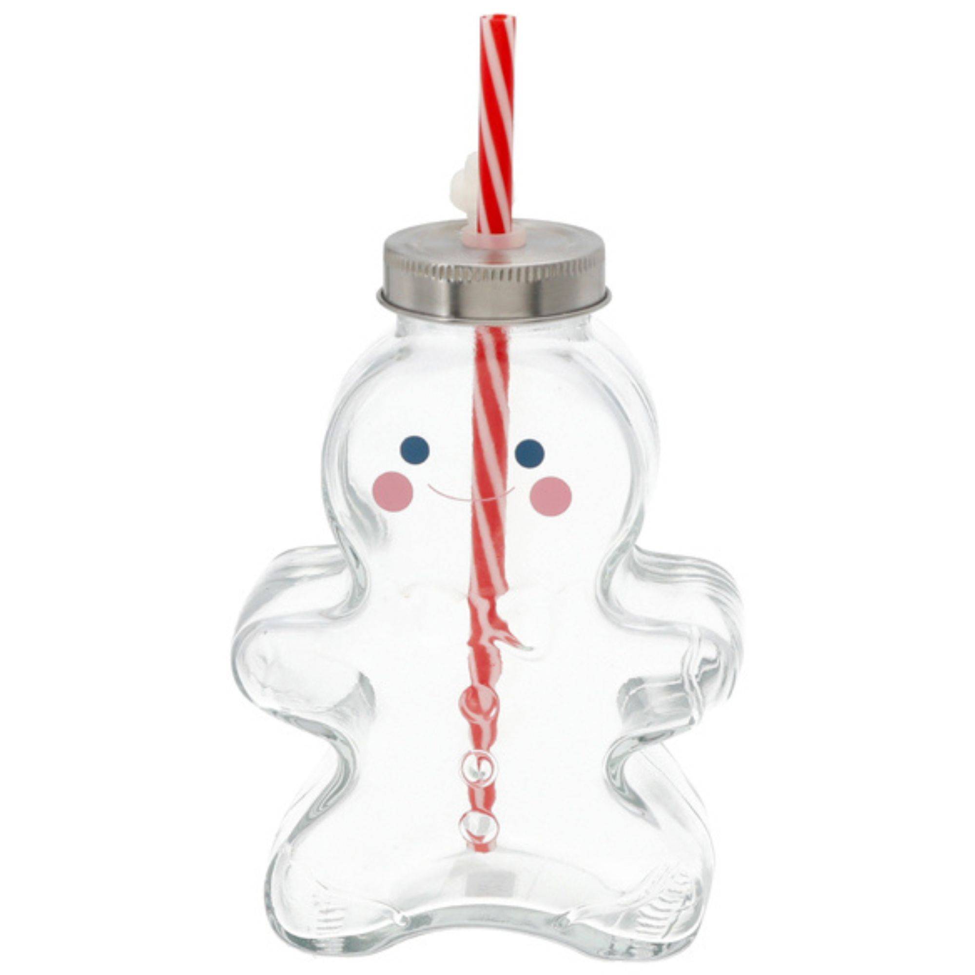 Novaliv Tasse Glühwein 440 ml Personalisierte Weihnachtstasse mit Trinkhalm - Lebkuchenmännchen als Glühweinbecher - Christbaumkugel Motiv Tasse Ta