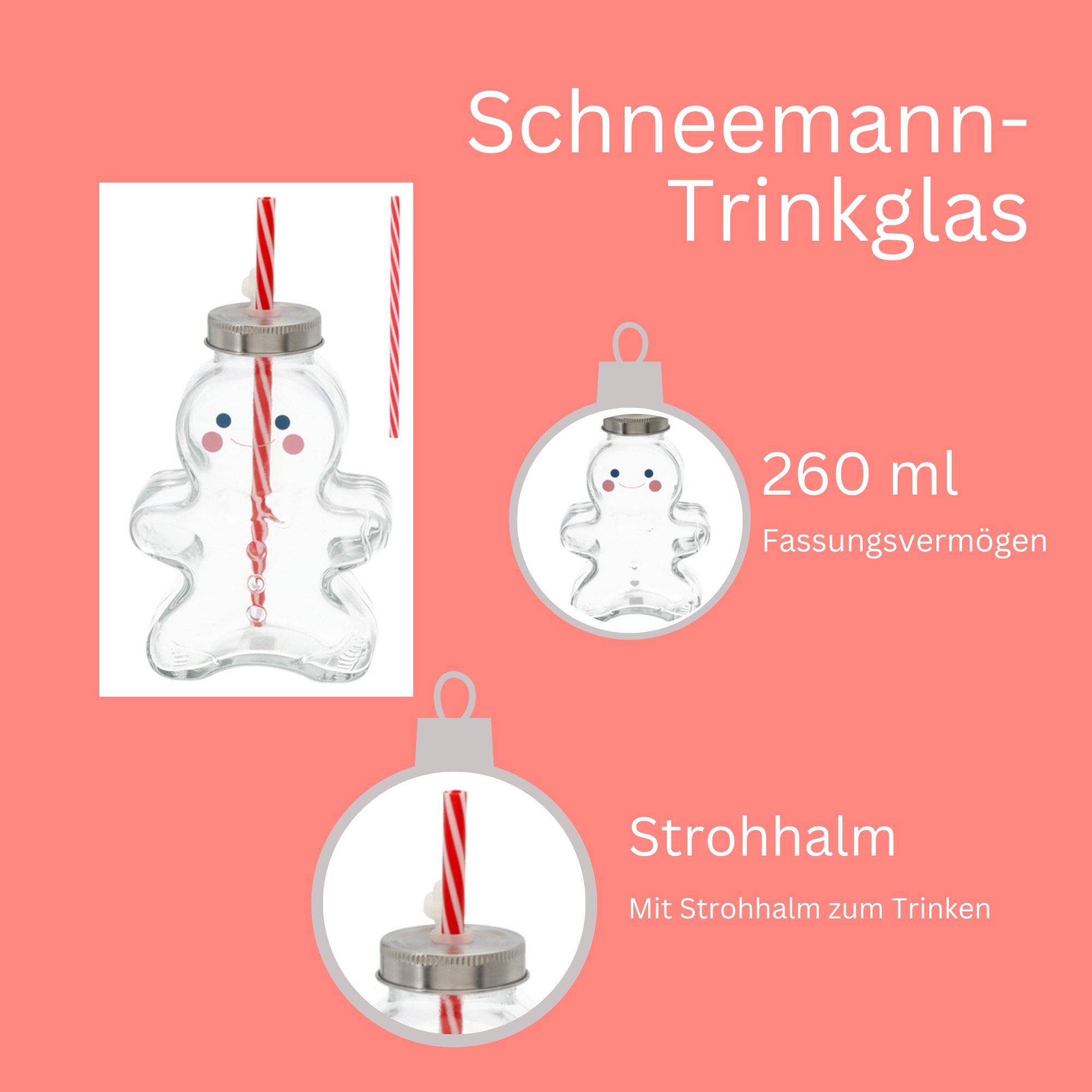 Novaliv 6x Tassen Glühwein 440 ml Lebkuchenmann
