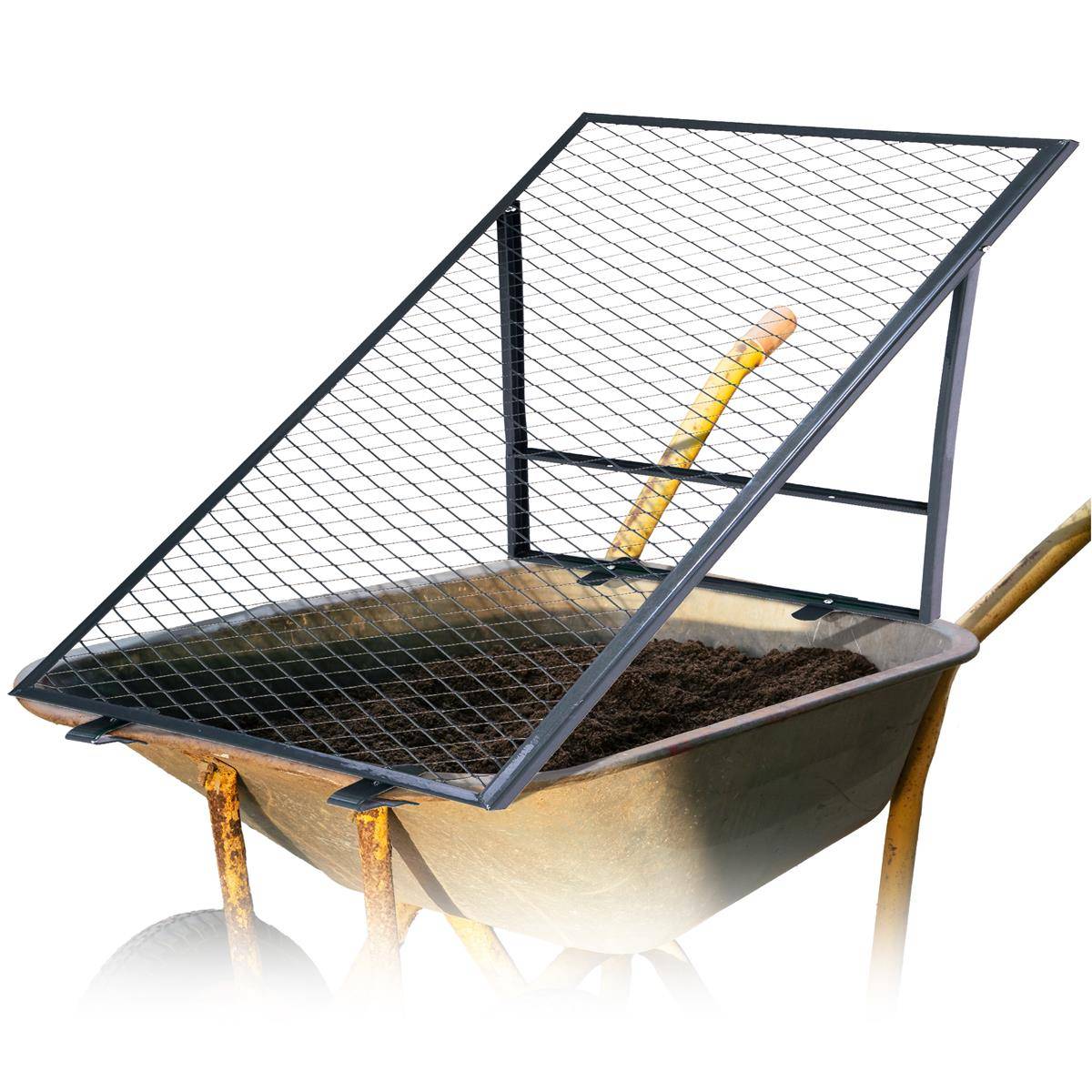 Novatool Boden Durchwurfsieb für Schubkarre 100x50 cm, aus pulverbeschichtetem Stahl, Durchwurfgitter Sieb für Erde Sand Kompost, Gartensieb Metalls