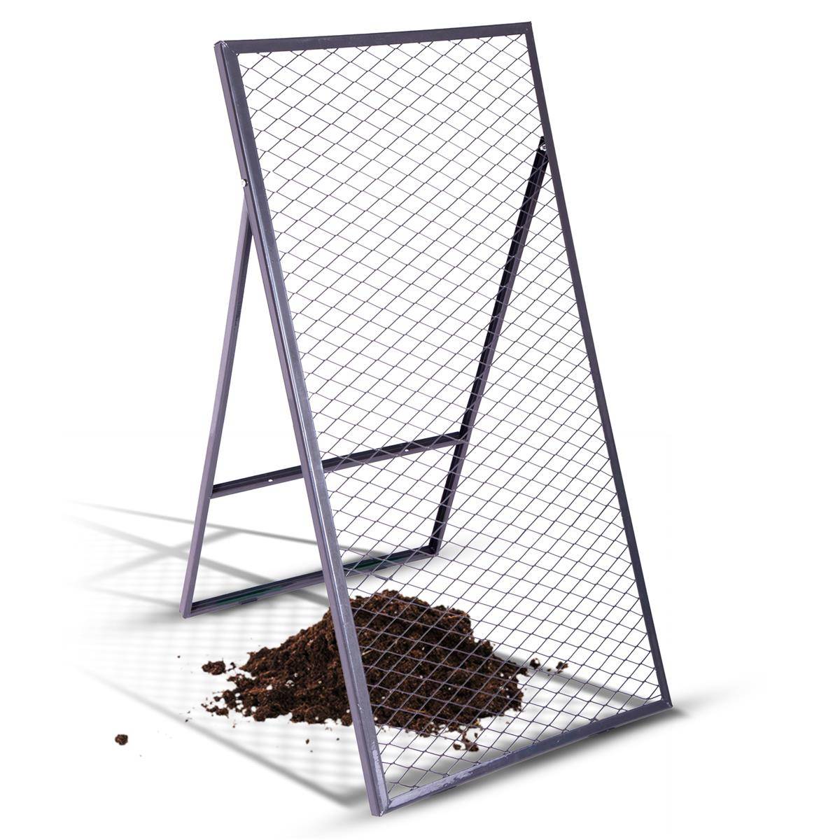 Novatool Boden Durchwurfsieb 100x50 cm, aus pulverbeschichtetem Stahl, Durchwurfgitter Sieb für Erde Rasen Sand Kompost, Gartensieb Metallsieb