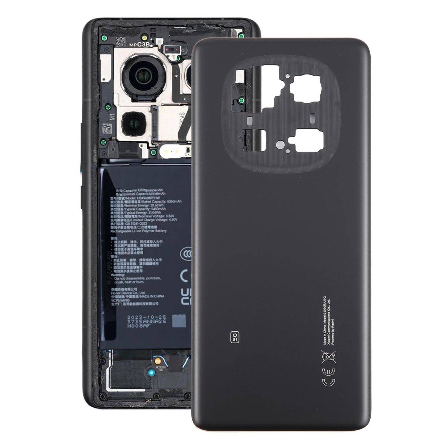 Für Xiaomi Redmi Note 14 Pro 5G Akkudeckel Battery Back Cover Ersatzteil Schwarz