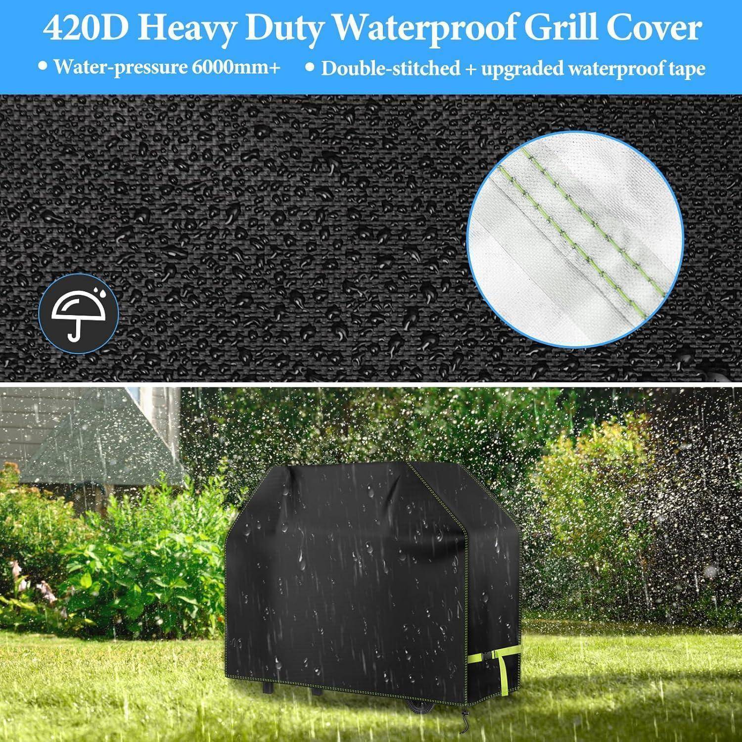 Grillabdeckhaube 420D Oxford Wasserdicht Gasgrill 152 x 68 x 119cm