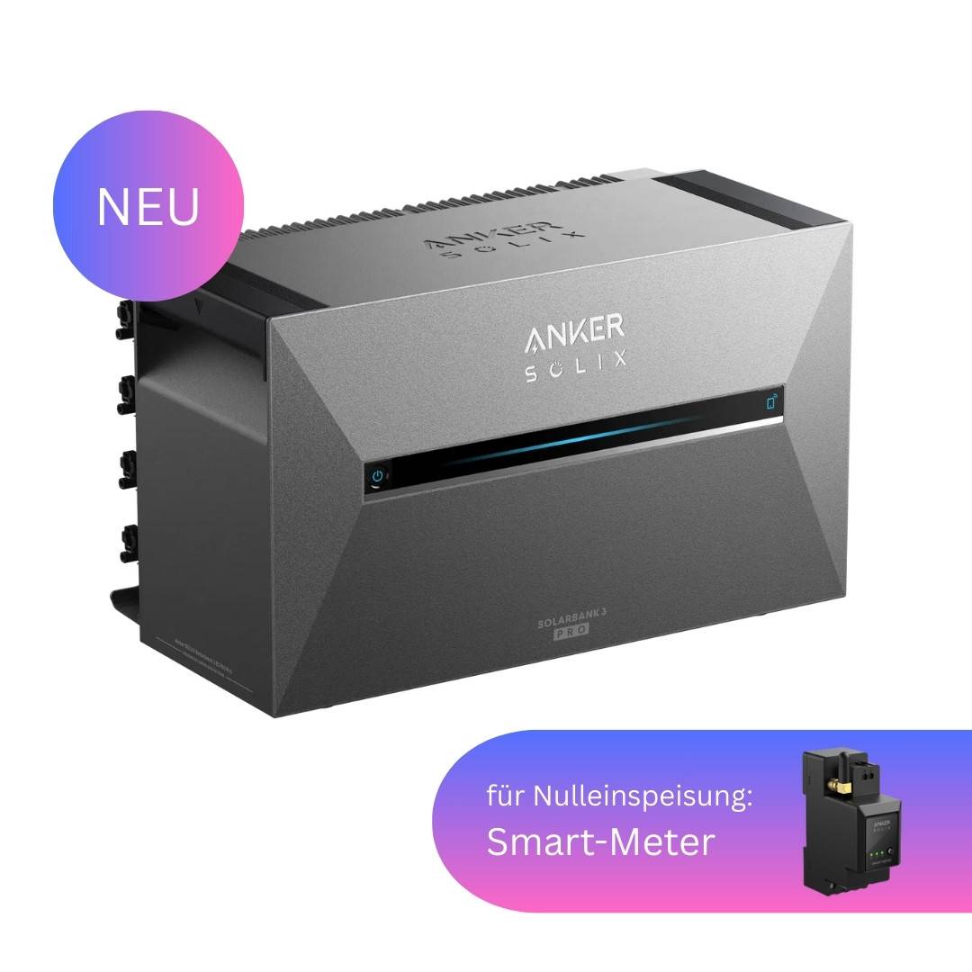 Anker Solarbank 3 – bidirektionaler Speicher für Balkonkraftwerk 2,7 kWh, max. 8 Solarmodule, im MyVoltaics® Bundle, ohne Smart-Meter