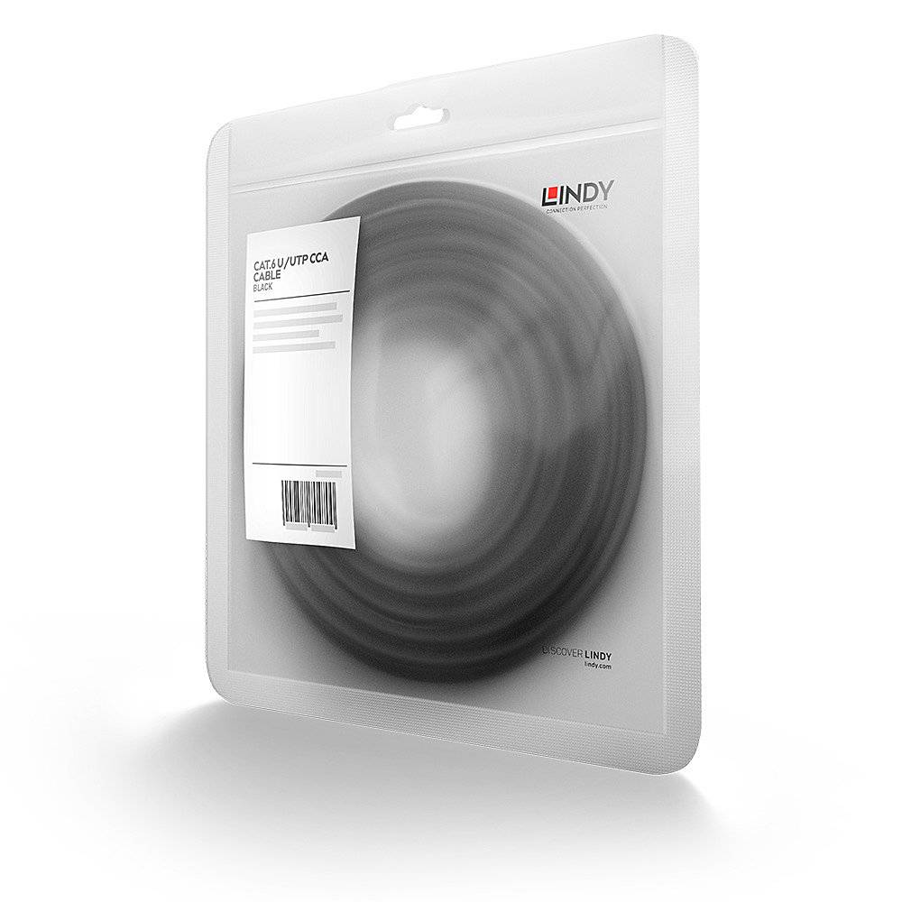 LINDY Patchkabel Cat6 U/UTP Basic schwarz 0.50m Kabel RJ45 Cat.6