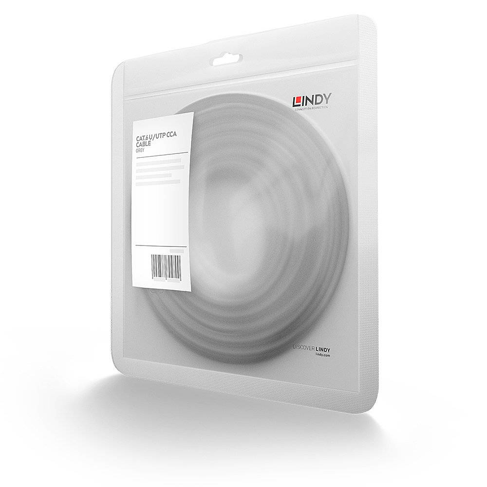 LINDY Patchkabel Cat6 U/UTP Basic grau 7.50m Kabel RJ45 Cat.6