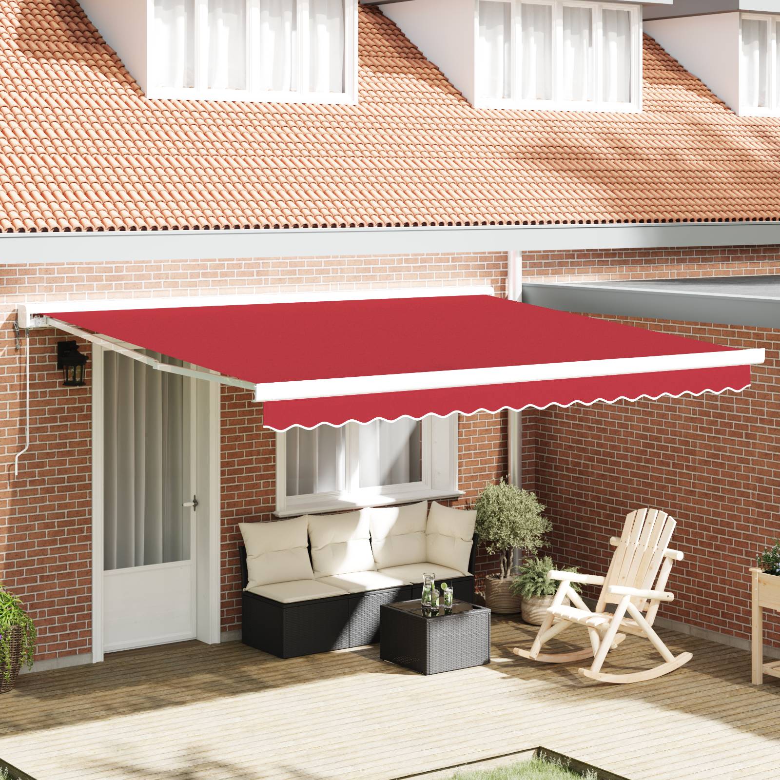 vidaXL Ersatzstoff für Sonnenschirme für 4x3 m Rahmen Rot
