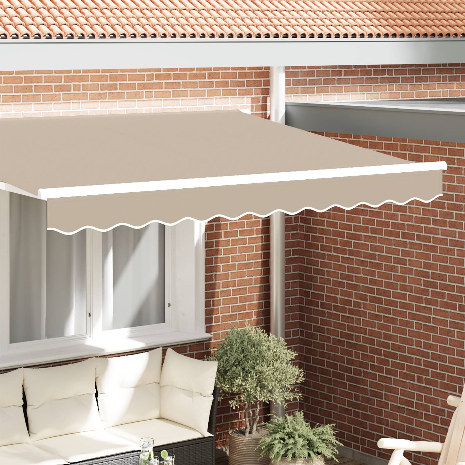 vidaXL Markisenvolant für 3,5 m Rahmen Beige 3,3x0,2 m