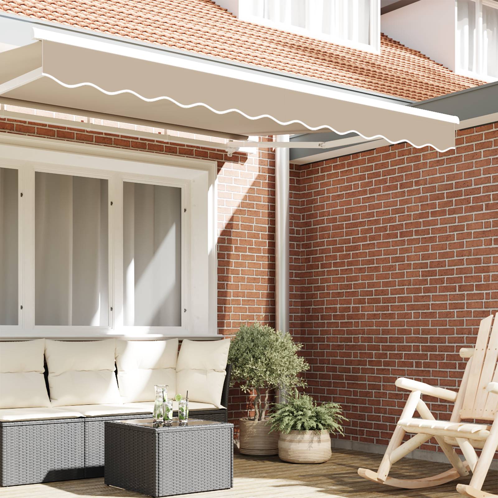 vidaXL Markisenvolant für 3,5 m Rahmen Beige 3,3x0,2 m