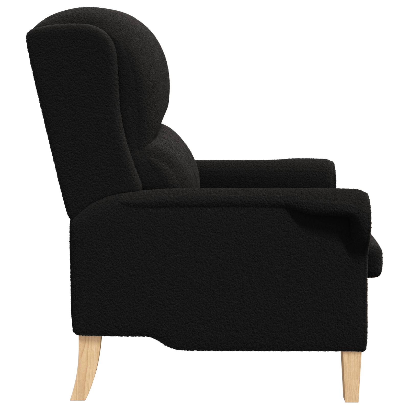 vidaXL Ergonomischer Sessel Schwarz Stoff, Holz Standard Ergonomisch