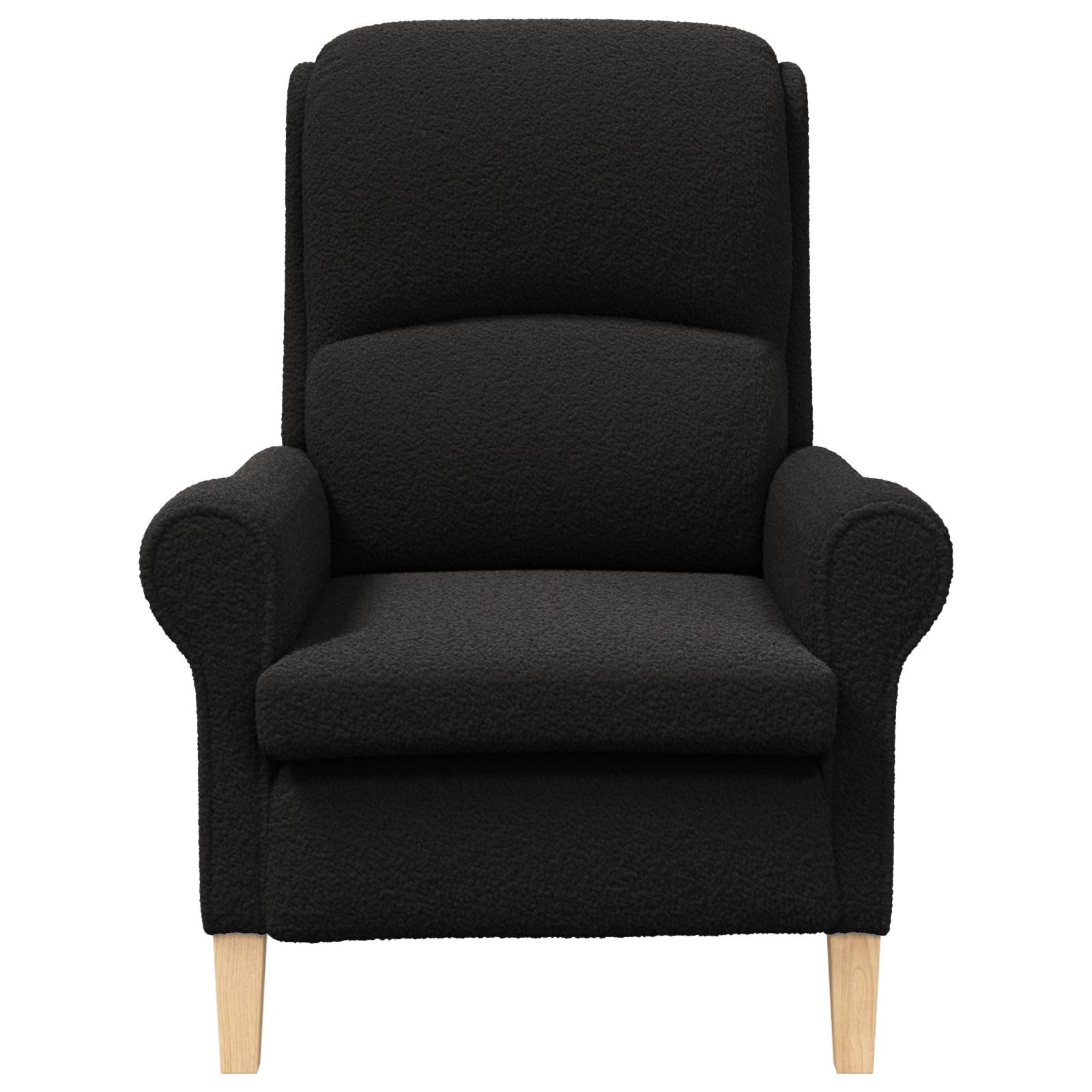vidaXL Ergonomischer Sessel Schwarz Stoff, Holz Standard Ergonomisch