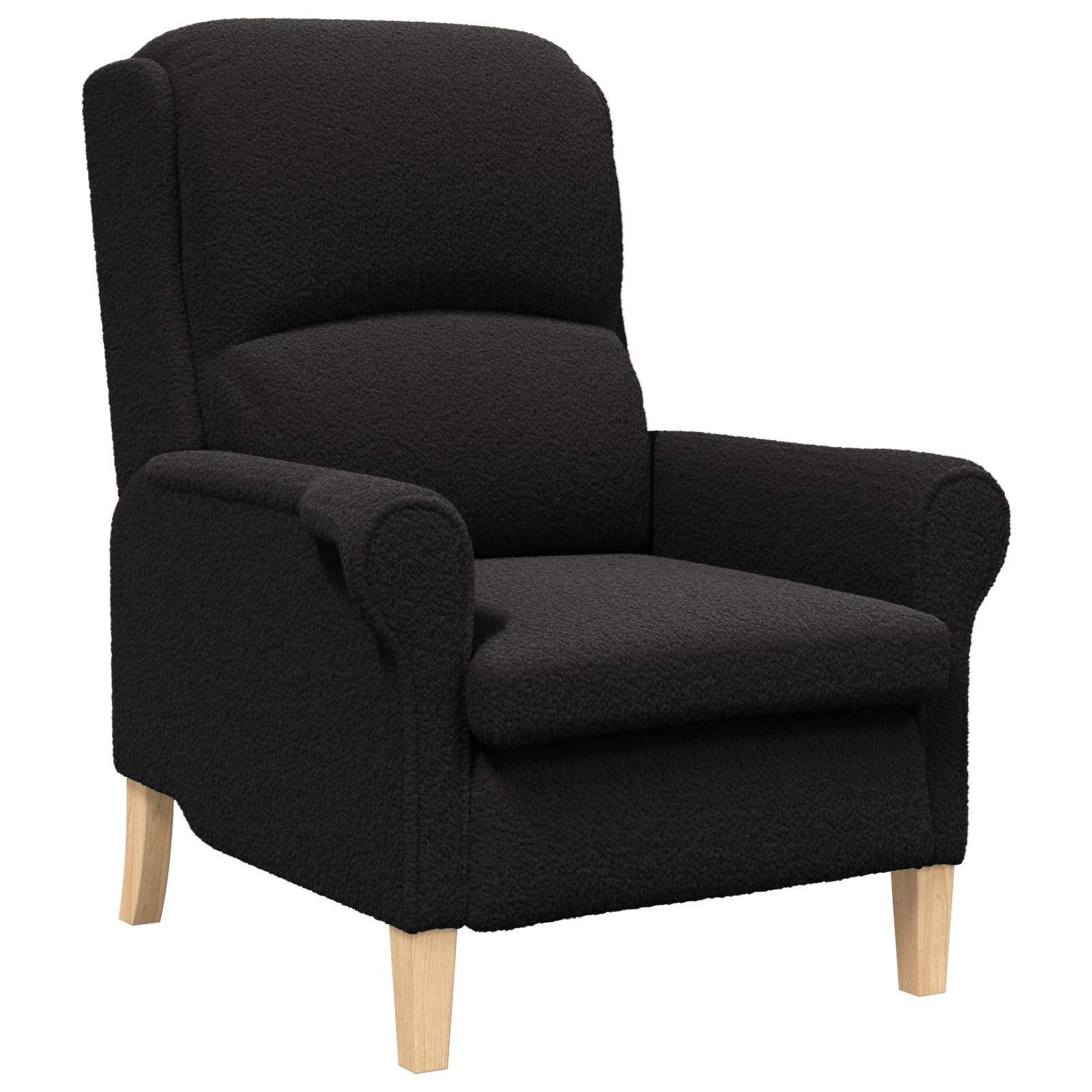vidaXL Ergonomischer Sessel Schwarz Stoff, Holz Standard Ergonomisch