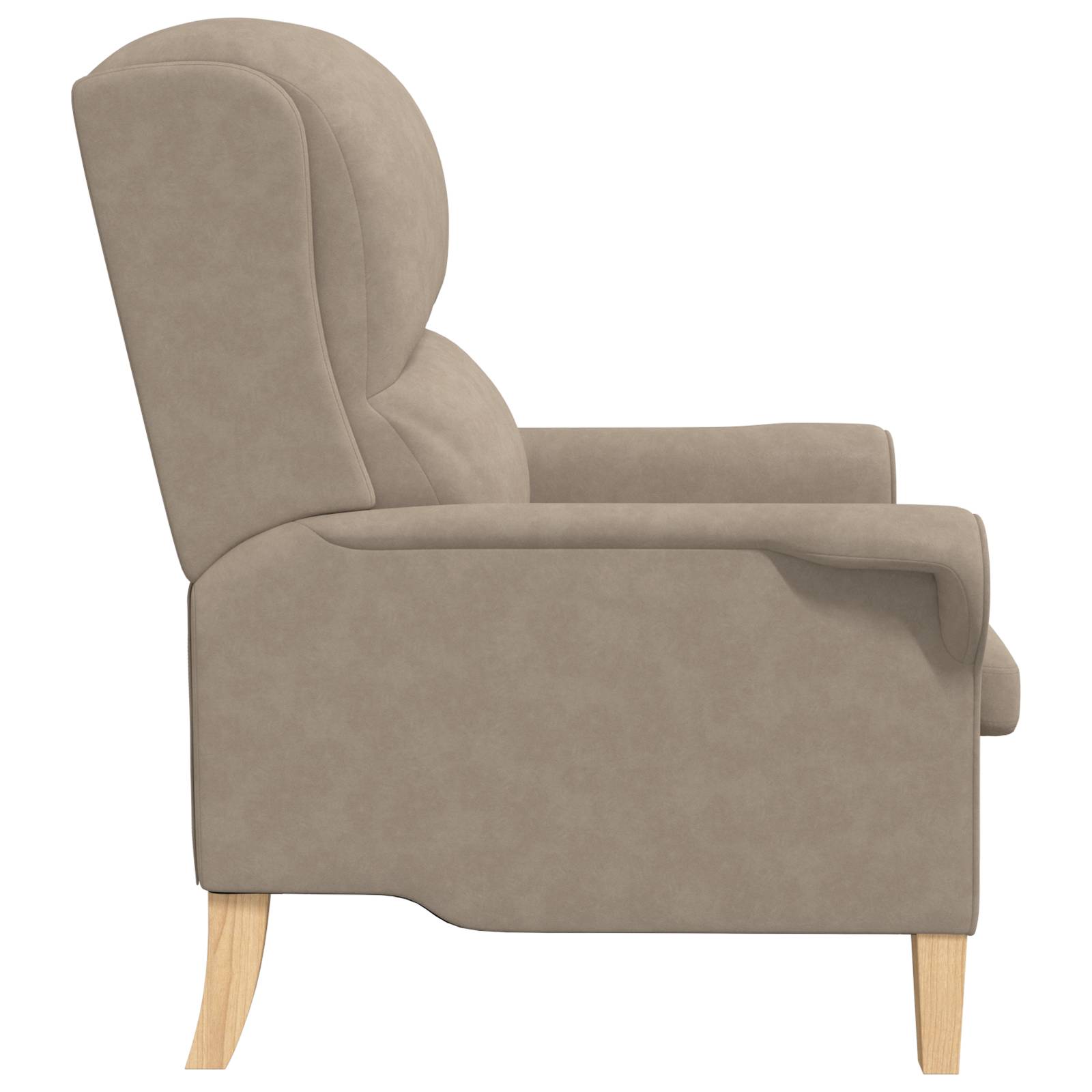 vidaXL Taupe Sessel Taupe Stoff, Holz Standard Taupe Sessel Rechteckig