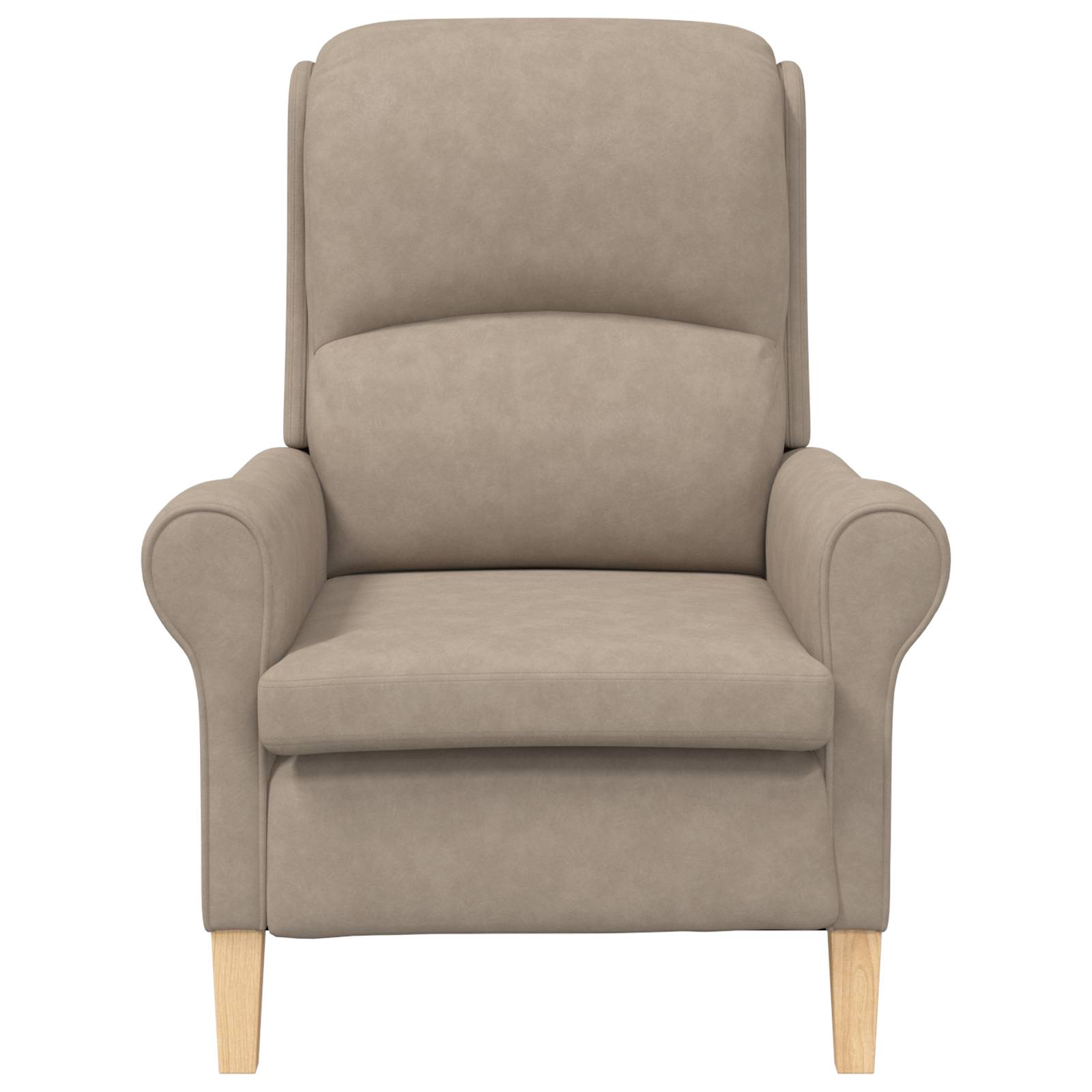 vidaXL Taupe Sessel Taupe Stoff, Holz Standard Taupe Sessel Rechteckig
