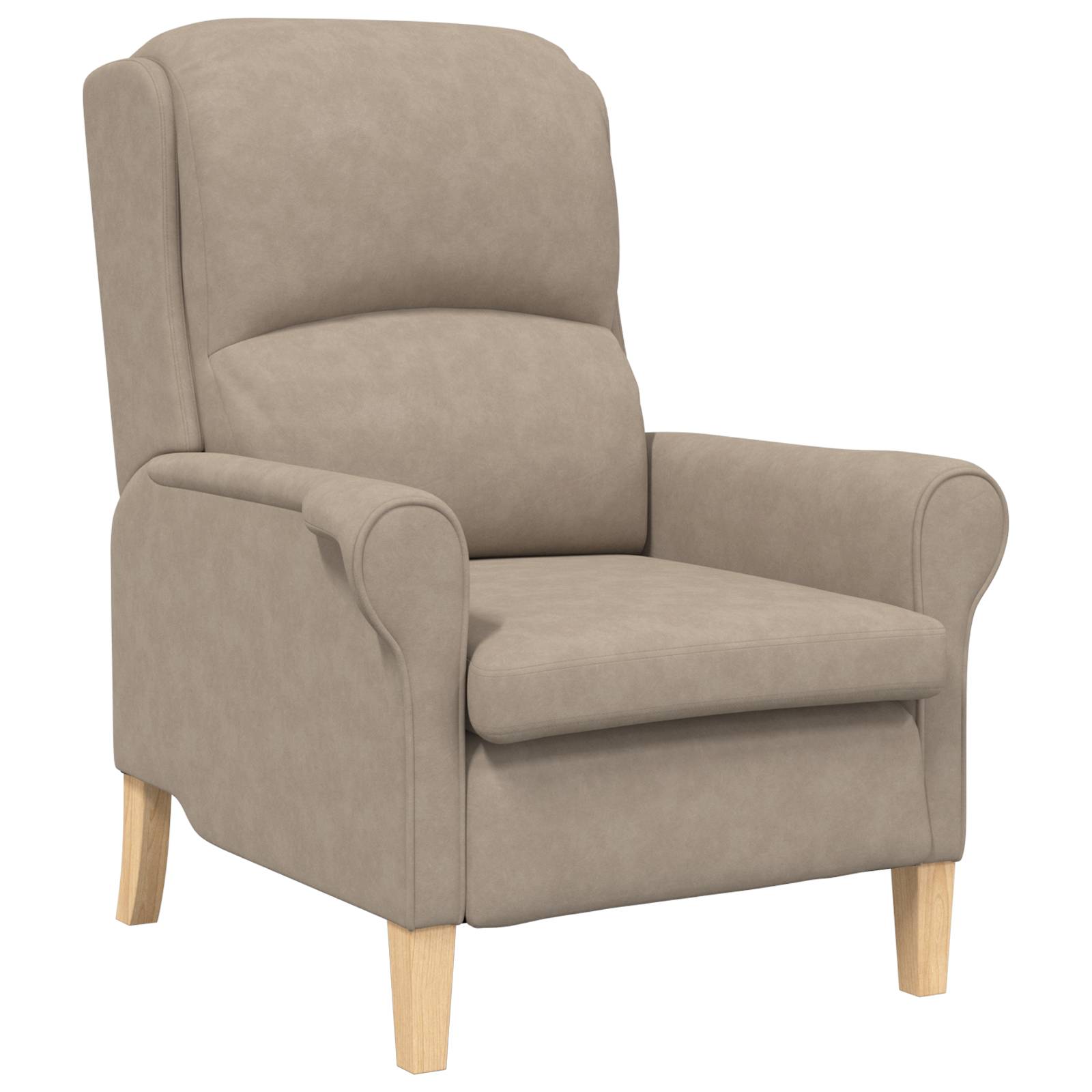 vidaXL Taupe Sessel Taupe Stoff, Holz Standard Taupe Sessel Rechteckig