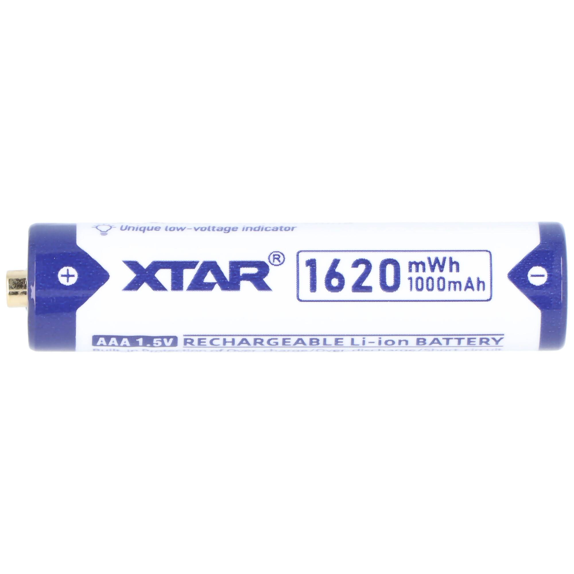 4 Stück XTAR AAA Micro LR03, Li-Ion Akku, 1,5V, 1000mAh, 1620mWh, Aufladbar mit LED-Indikator, mit Aufbewahrungsbox