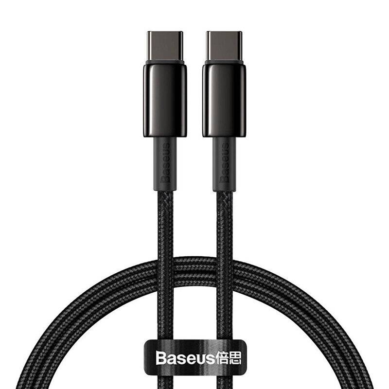 Baseus Wolfram Gold Kabel Typ-C zu Typ-C 100W 1m (schwarz)
