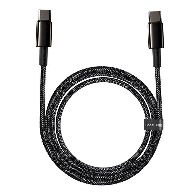Baseus Wolfram Gold Kabel Typ-C zu Typ-C 100W 1m (schwarz)