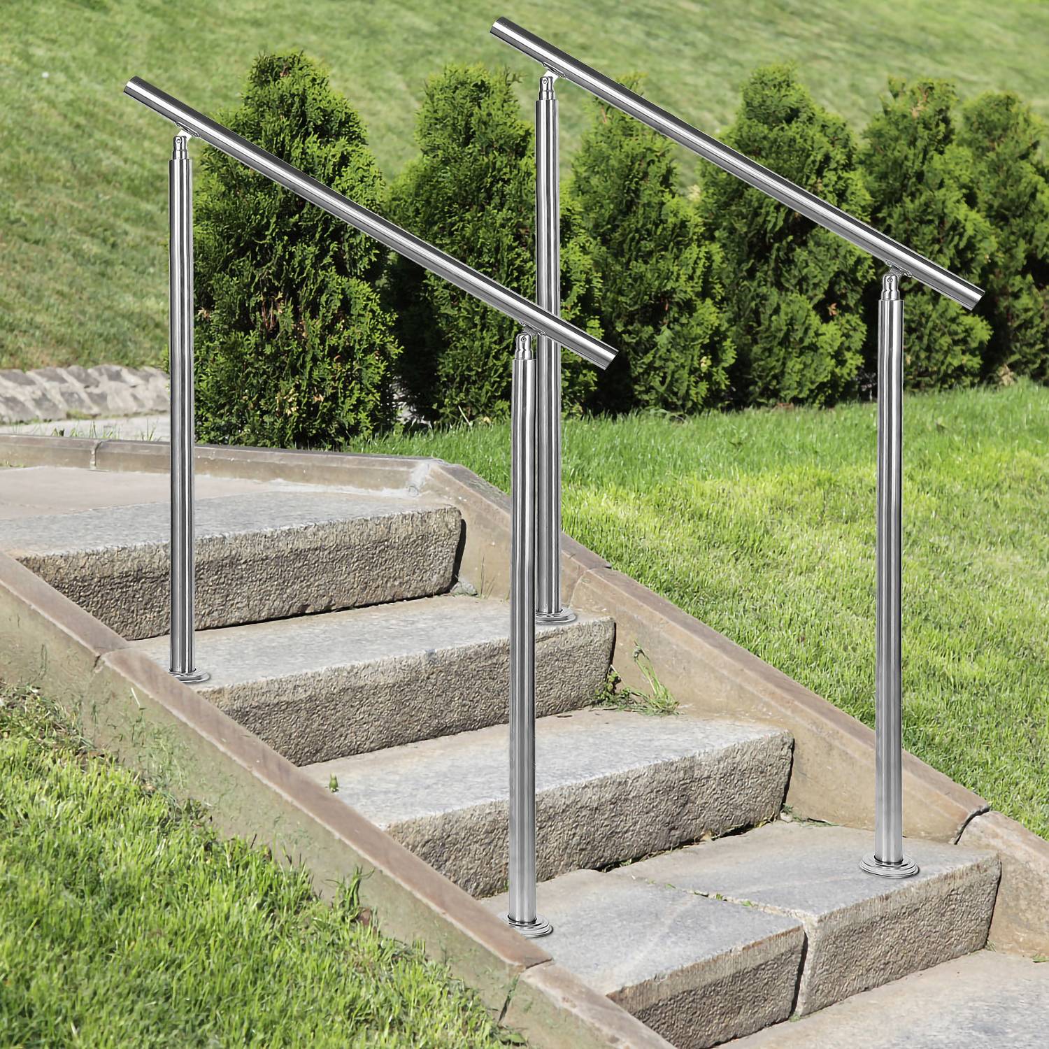 Geländer Edelstahl Handlauf Treppengeländer für Balkon Treppen Innen und Außen 160cm (0 Querstreben)