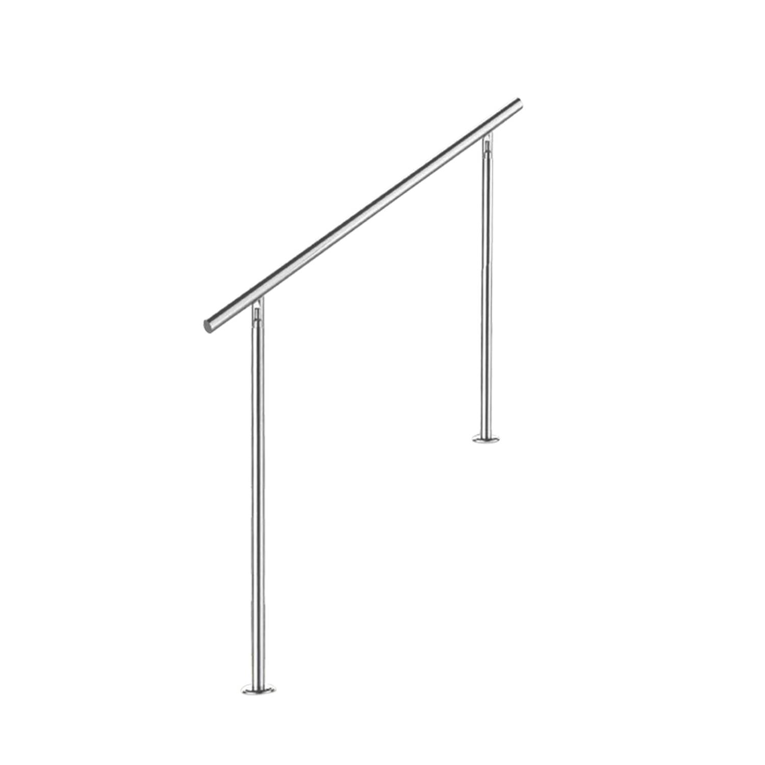 Geländer Edelstahl Handlauf Treppengeländer für Balkon Treppen Innen und Außen 120cm (0 Querstreben)