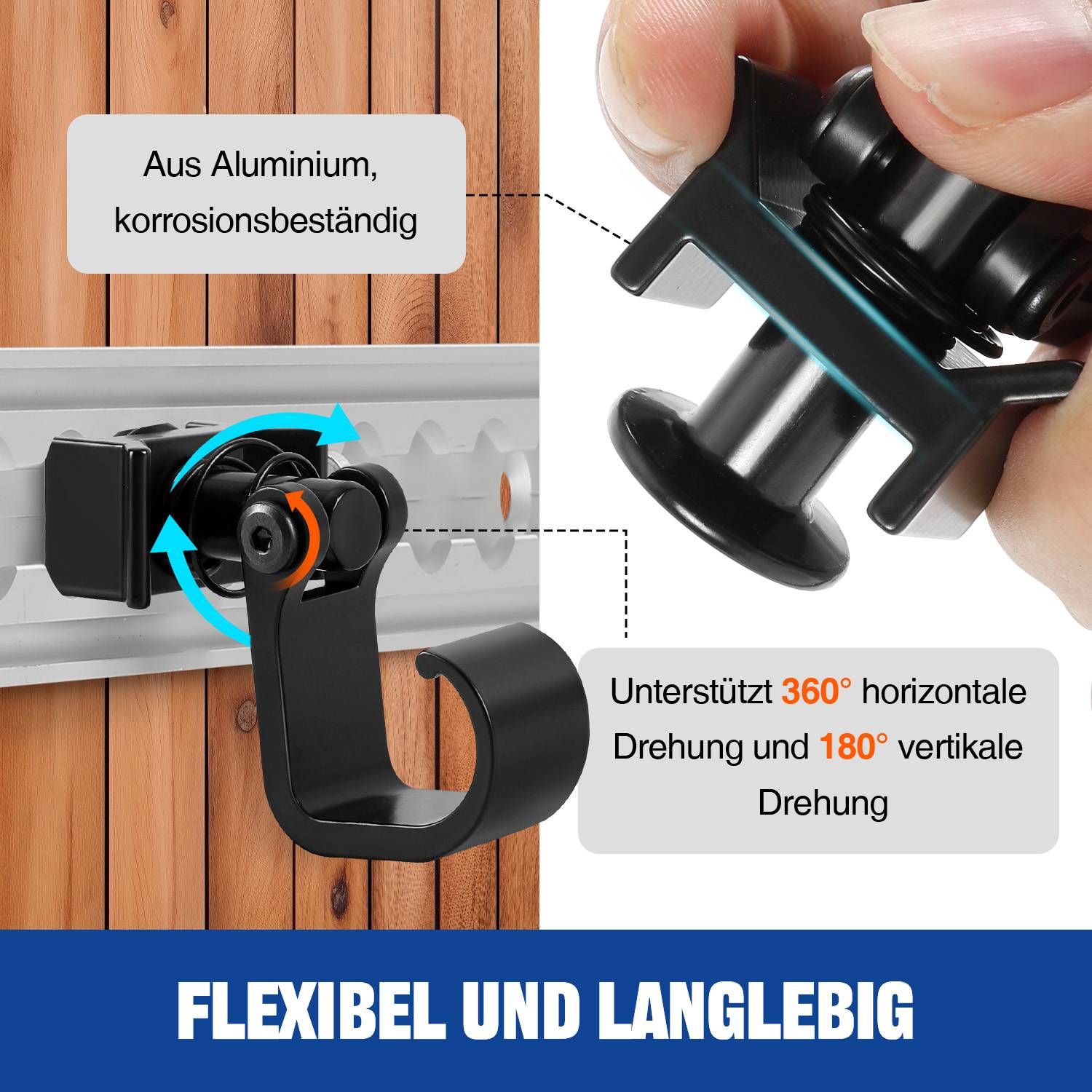 Single Fitting mit Haken für Airlineschiene Endbeschlag Endfittinge Zurrschiene 20 Stück