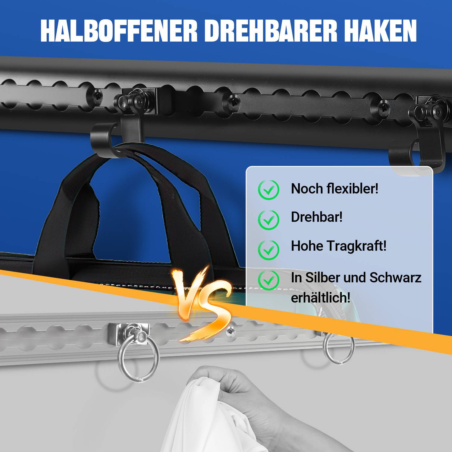 Single Fitting mit Haken für Airlineschiene Endbeschlag Endfittinge Zurrschiene 20 Stück