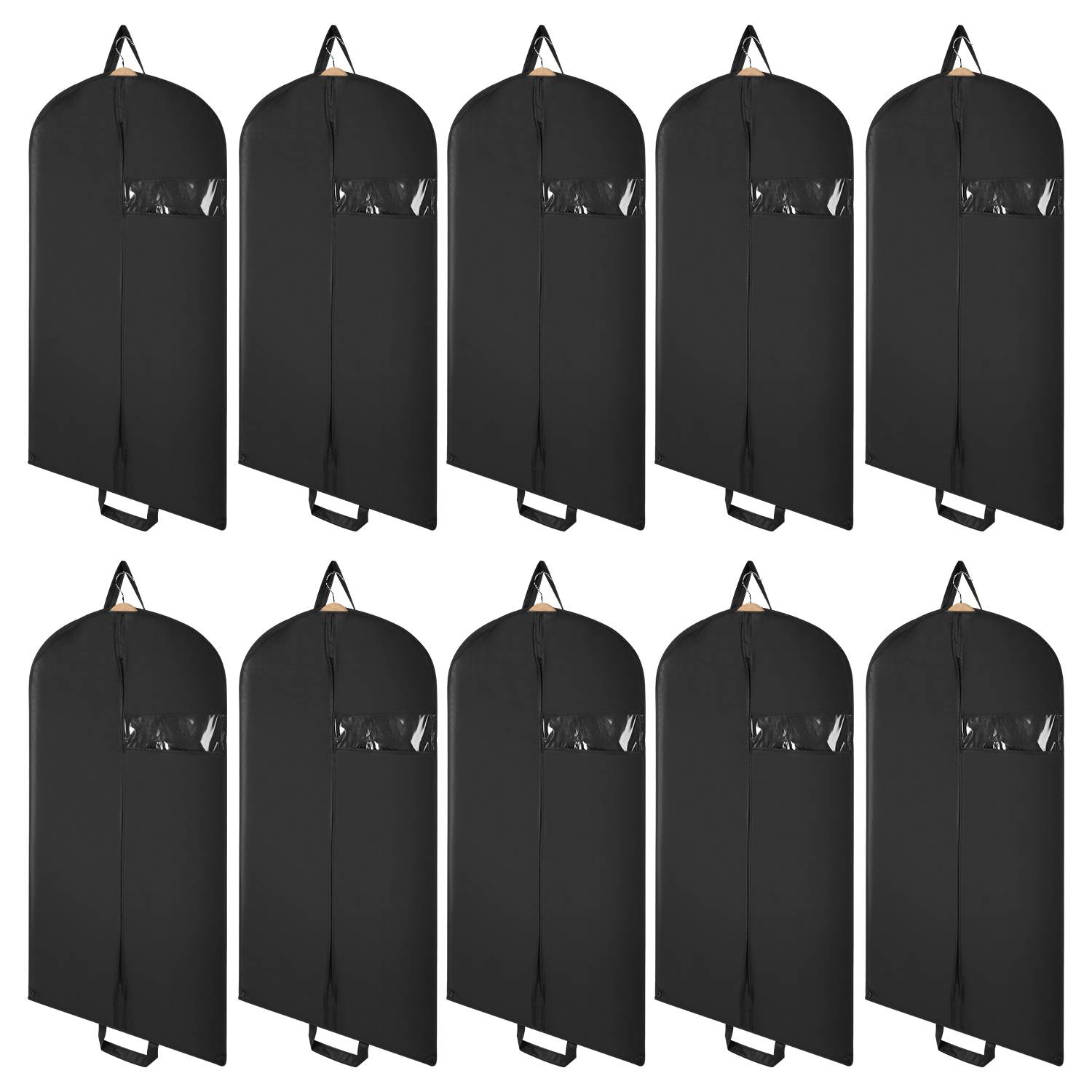 Kleidersack 10er set 100x60cm Schutzhülle Kleiderhülle mit einem Griff schwarz