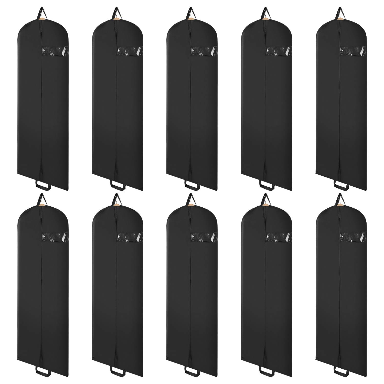 Kleidersack 10er set 150x60cm Schutzhülle Kleiderhülle mit einem Griff schwarz
