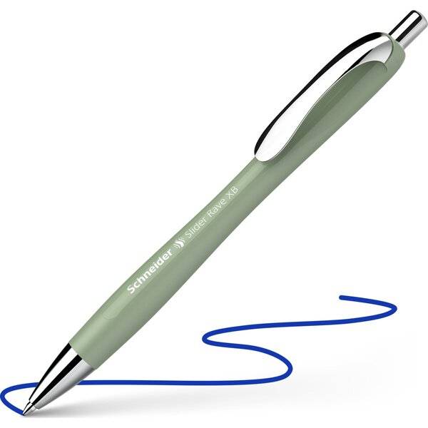 Kugelschreiber Slider Rave organic green, Mine Slider 755 XB blau