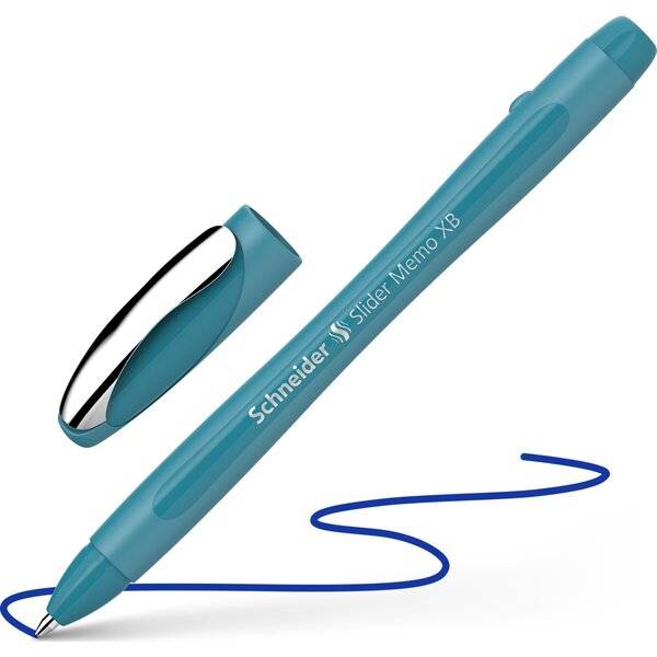 Kugelschreiber Slider Memo XB teal/blau