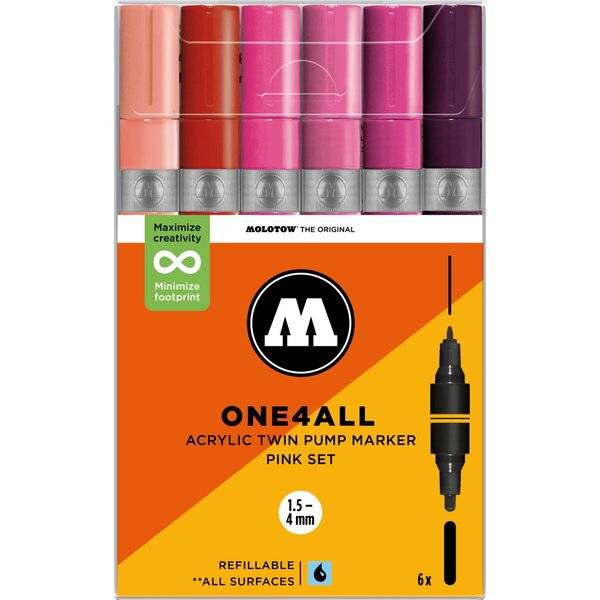 Acrylmarker One4All Twin Pink Set